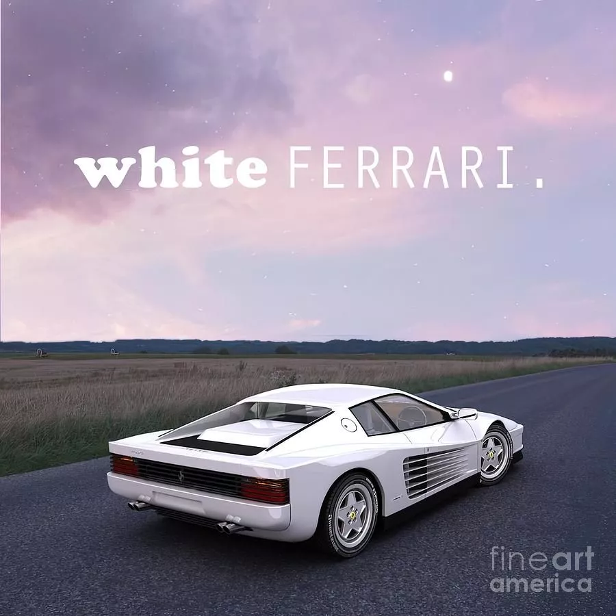 White Ferrari Frank Ocean Art Painting