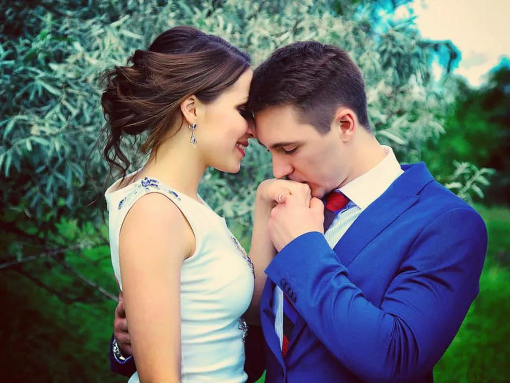 Love Couple Kissing Hand Expression Of