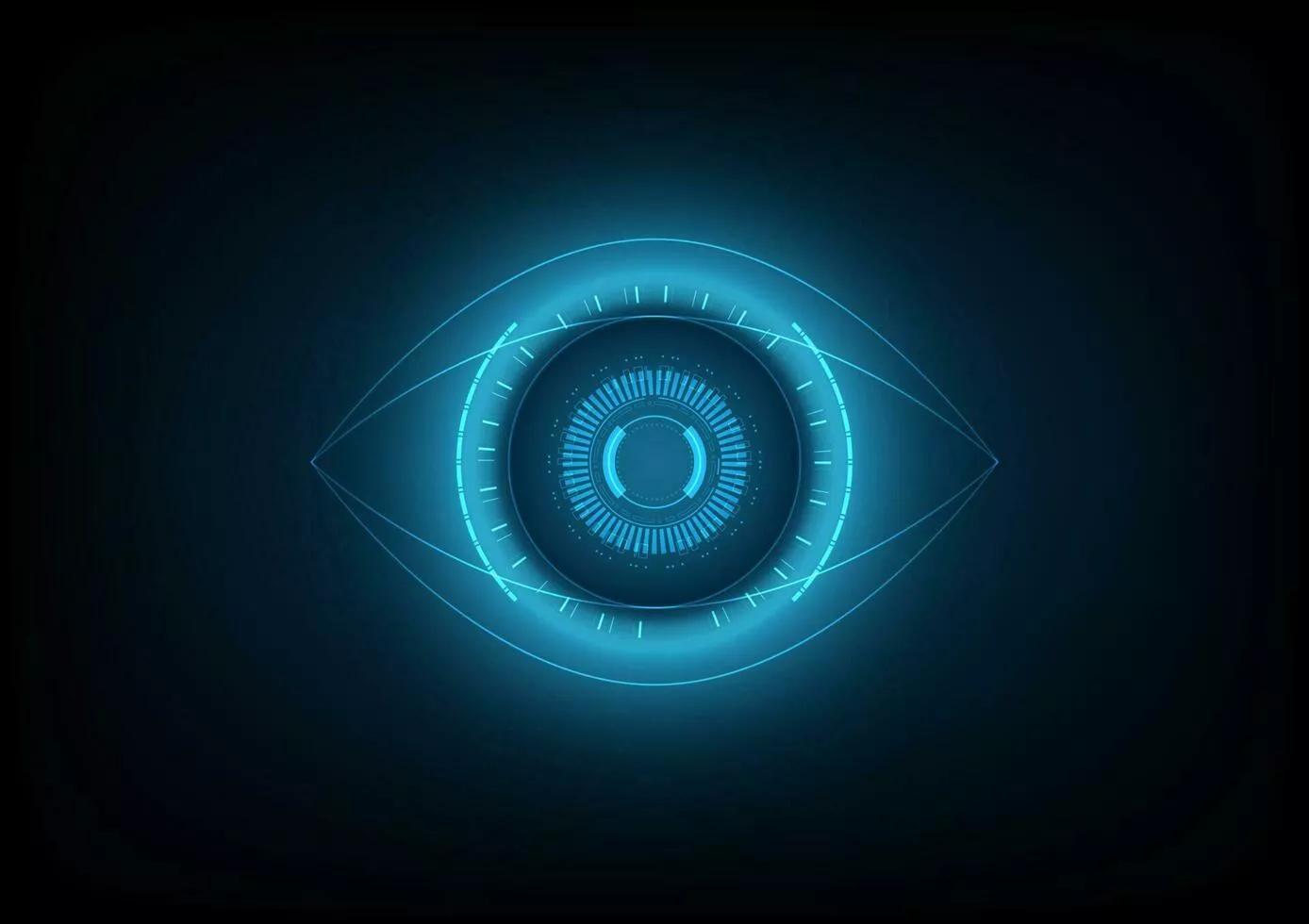 Cyber blue eye vector background
