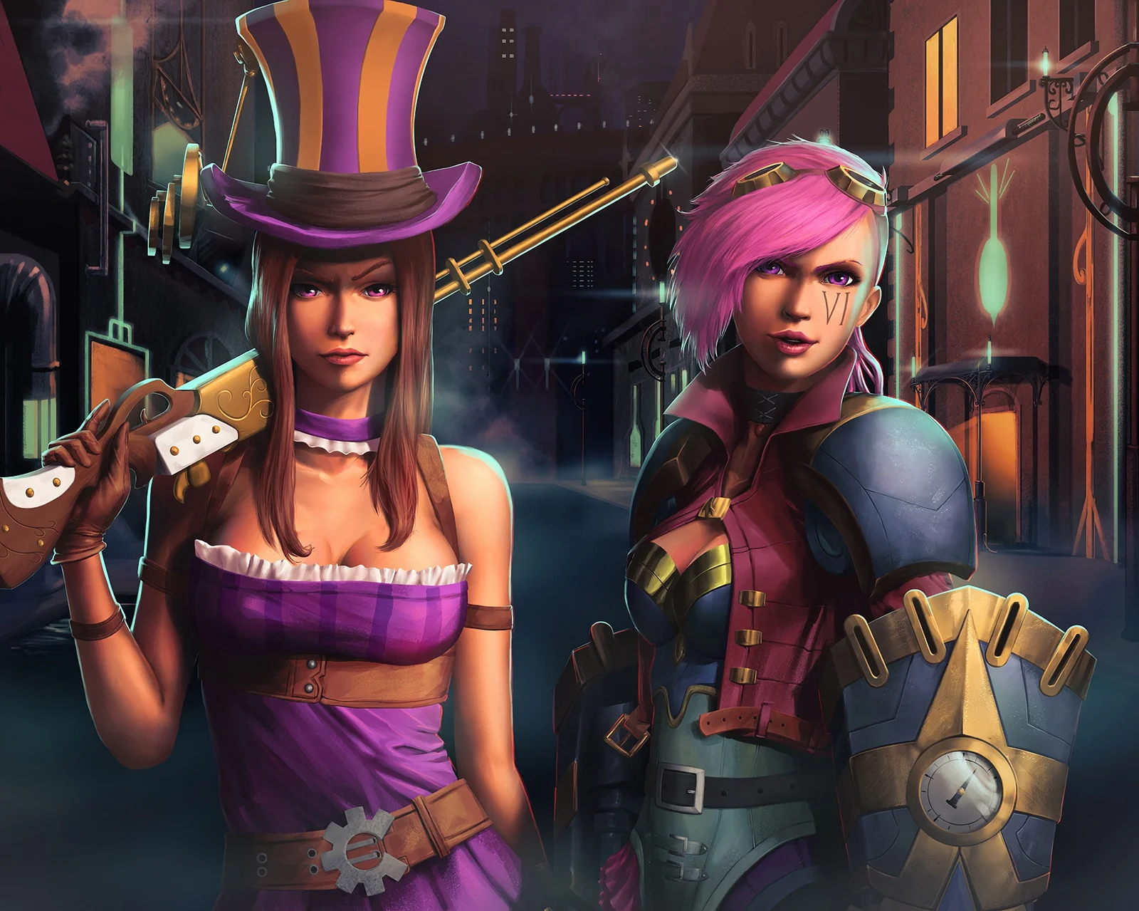Vi & Caitlyn. Wallpaper & Fan Arts