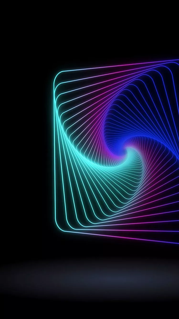3D Wallpaper 4K, Geometric, Neon, Glowing