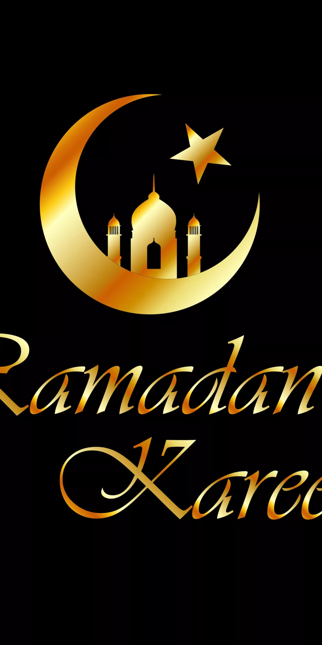Ramadan Kareem Wallpaper 4K, Black