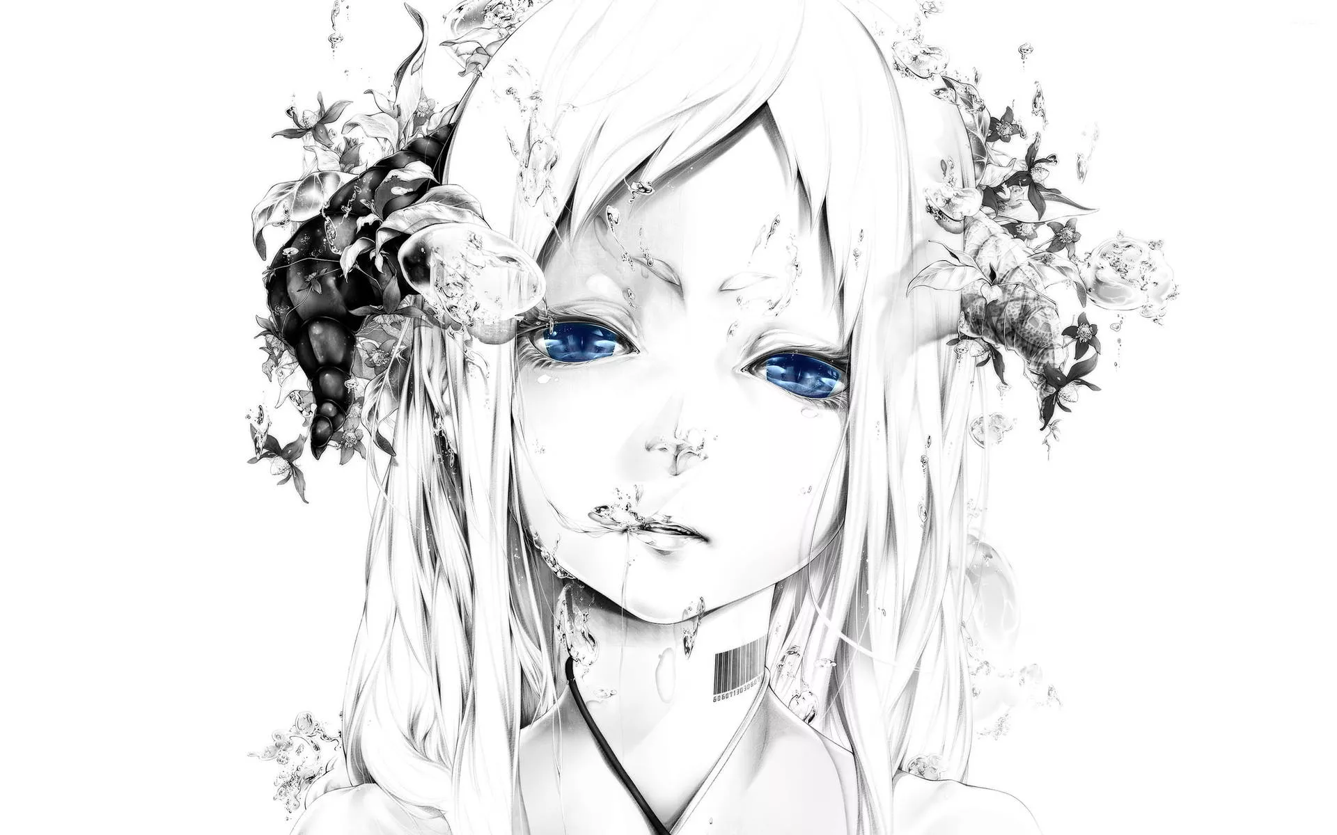 Black And White Girl Anime Art