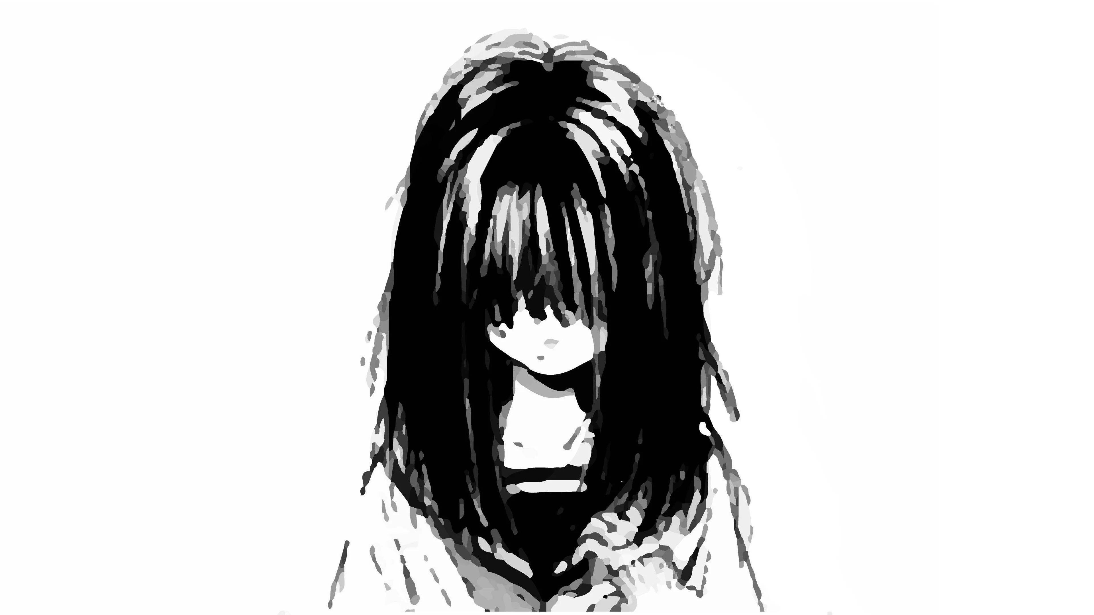 Sad Anime Girl Black And White