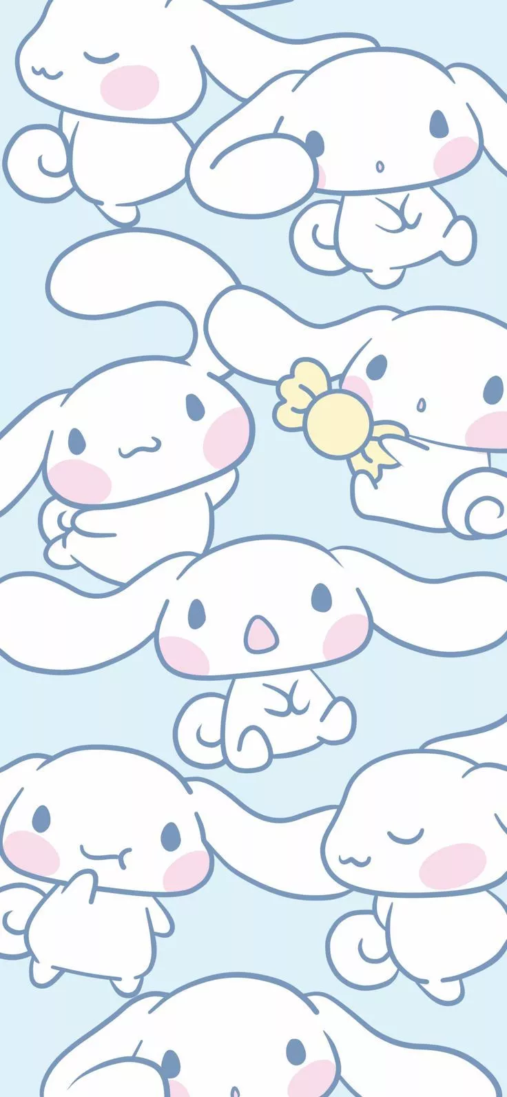 Cinnamoroll Light Blue Pattern Wallpaper