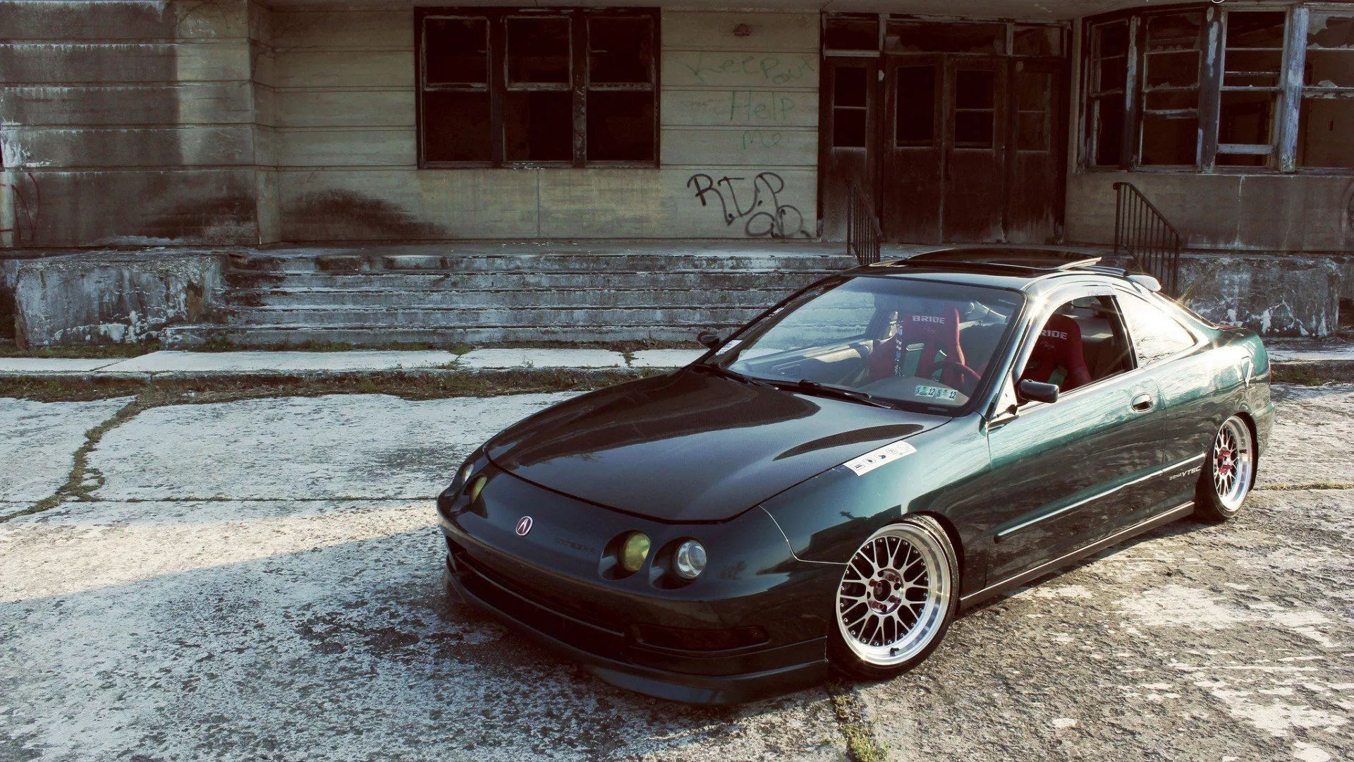 Wallpaper green, turbo, wheels, honda