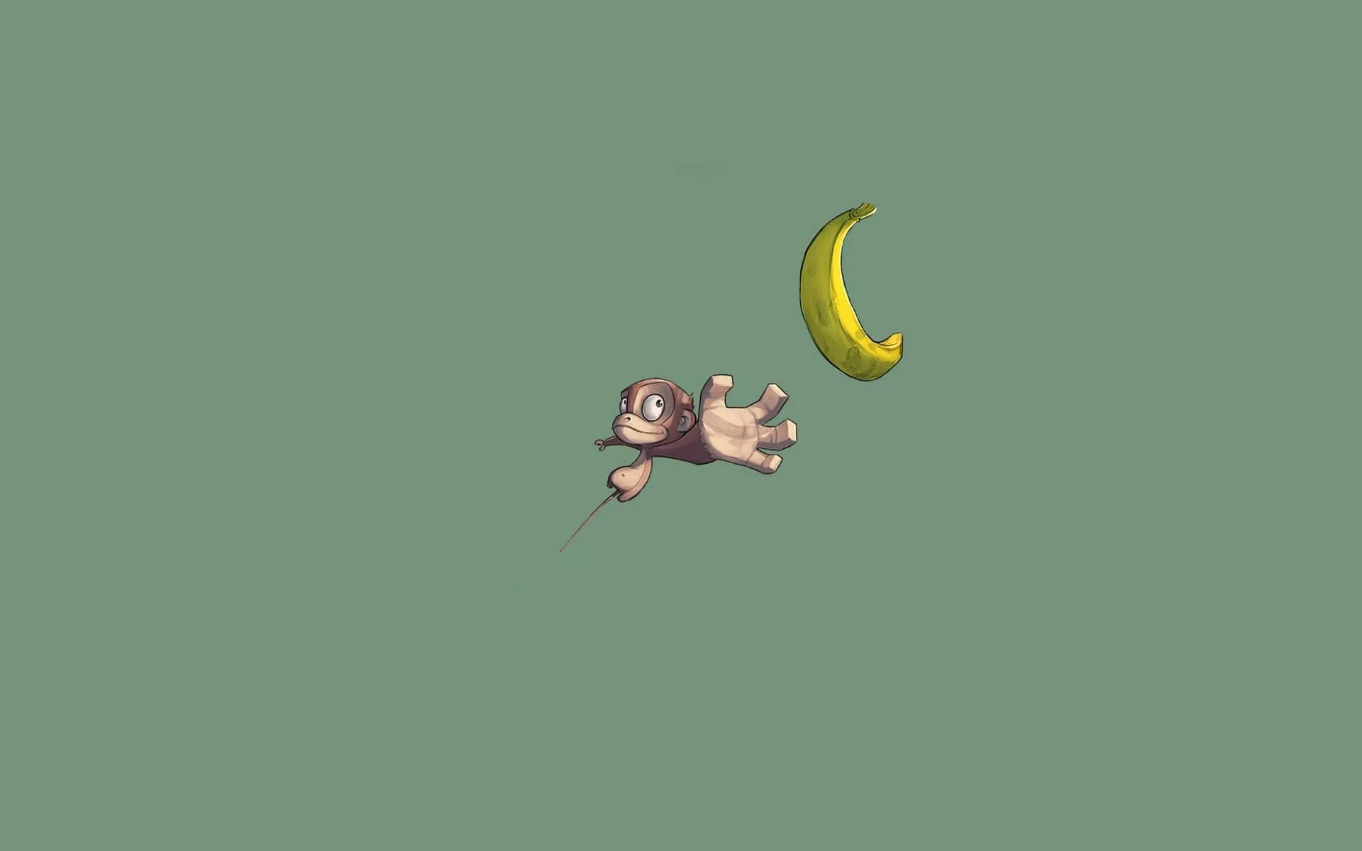 Cute Monkey Cartoon Art Wallpaper