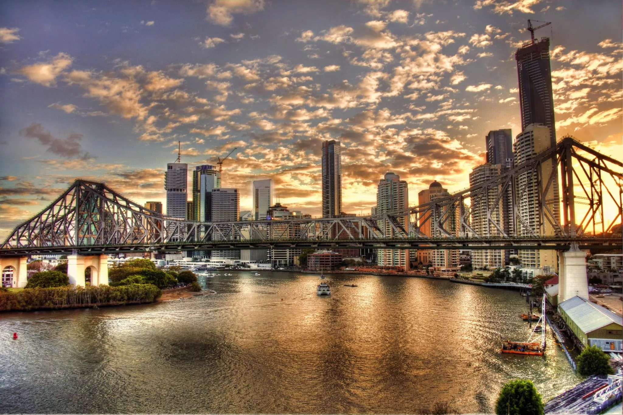 Bridge landmark during daytime, story