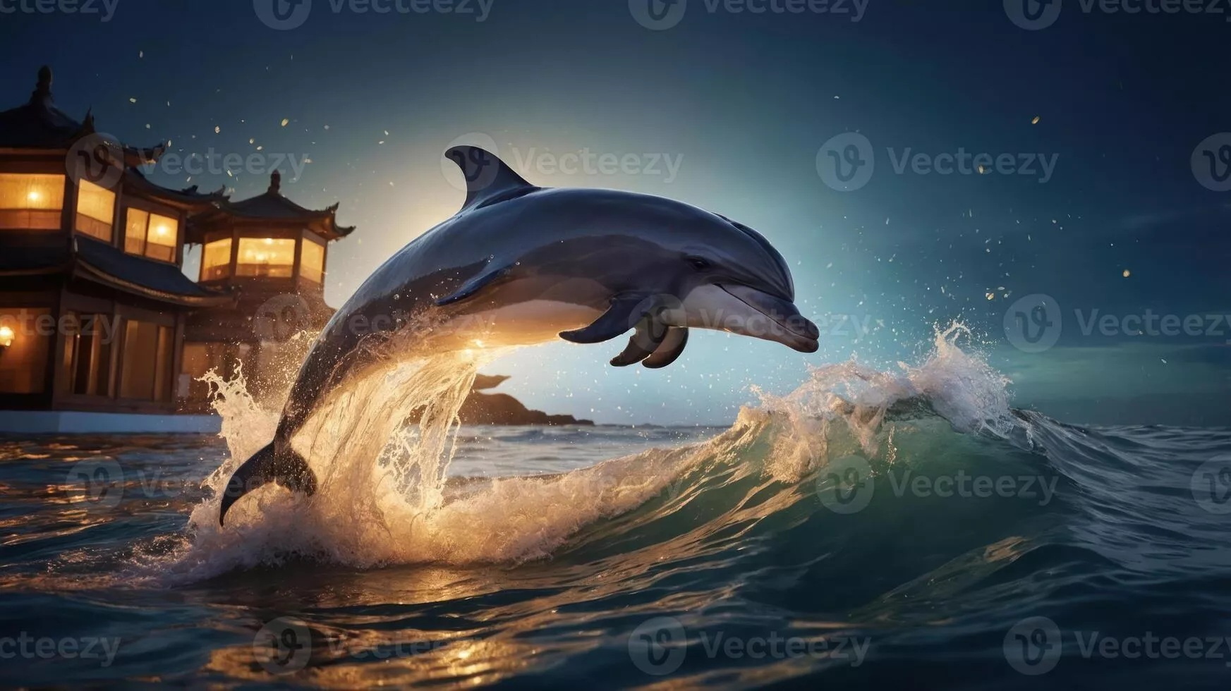 Dolphin Wave Image