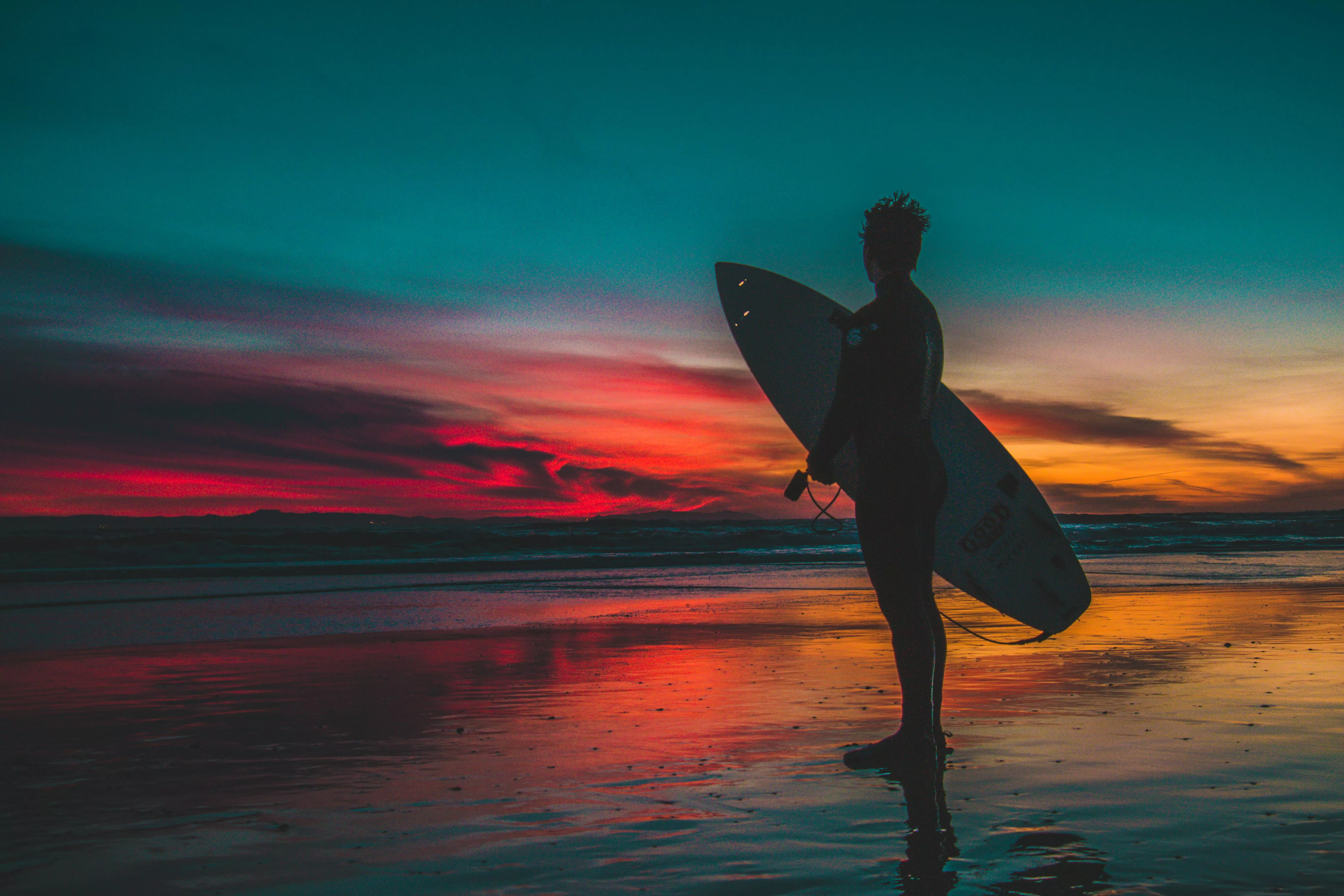 Beach with a Surfboard · Free
