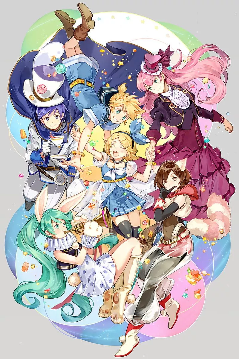 Vocaloids, hatsune miku, kagamine len