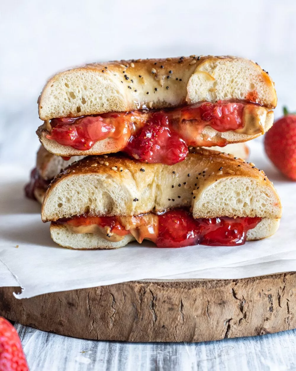 Strawberry Jelly Bagels