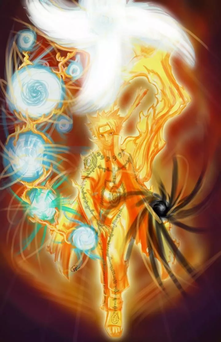 Hokage Naruto Nine Tailed Chakra Mode