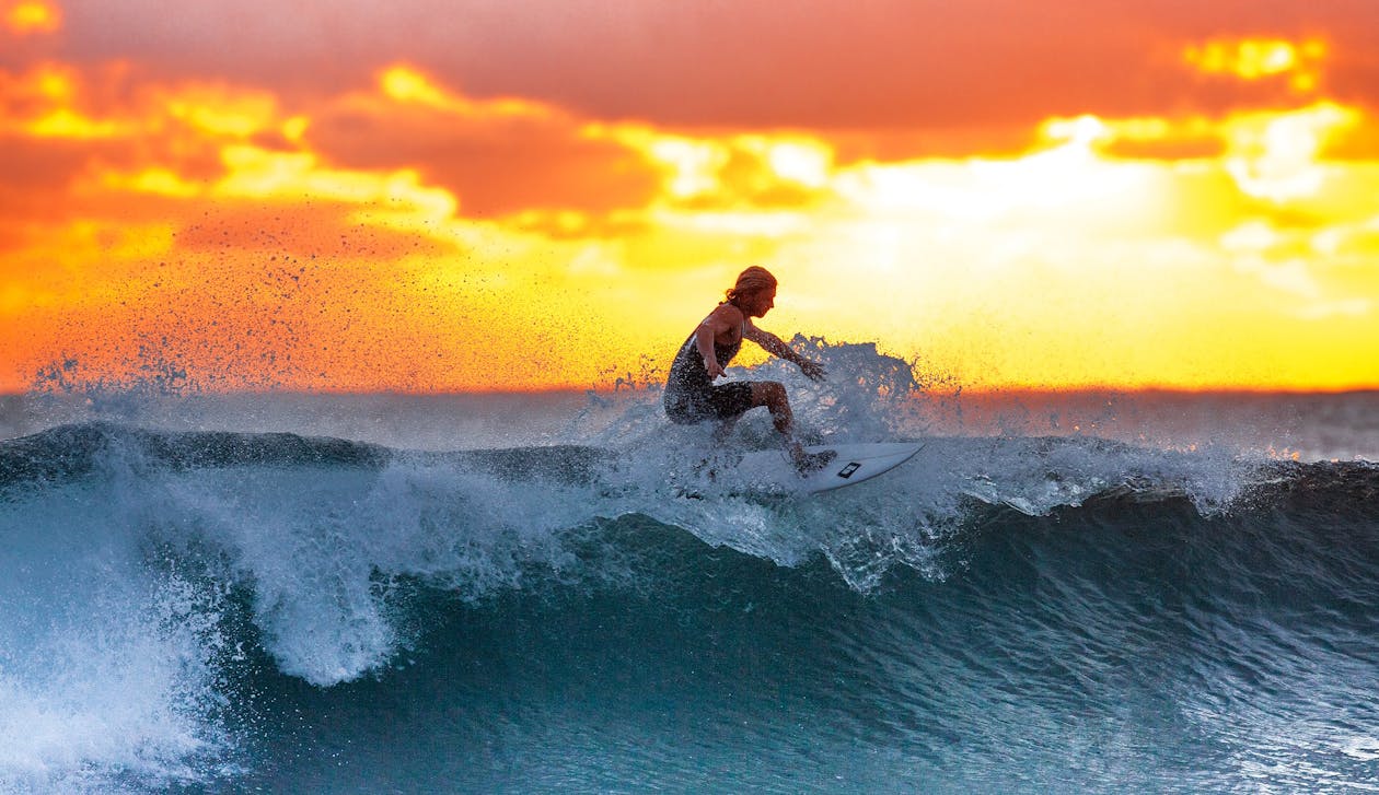 Man Surfing on Waves · Free