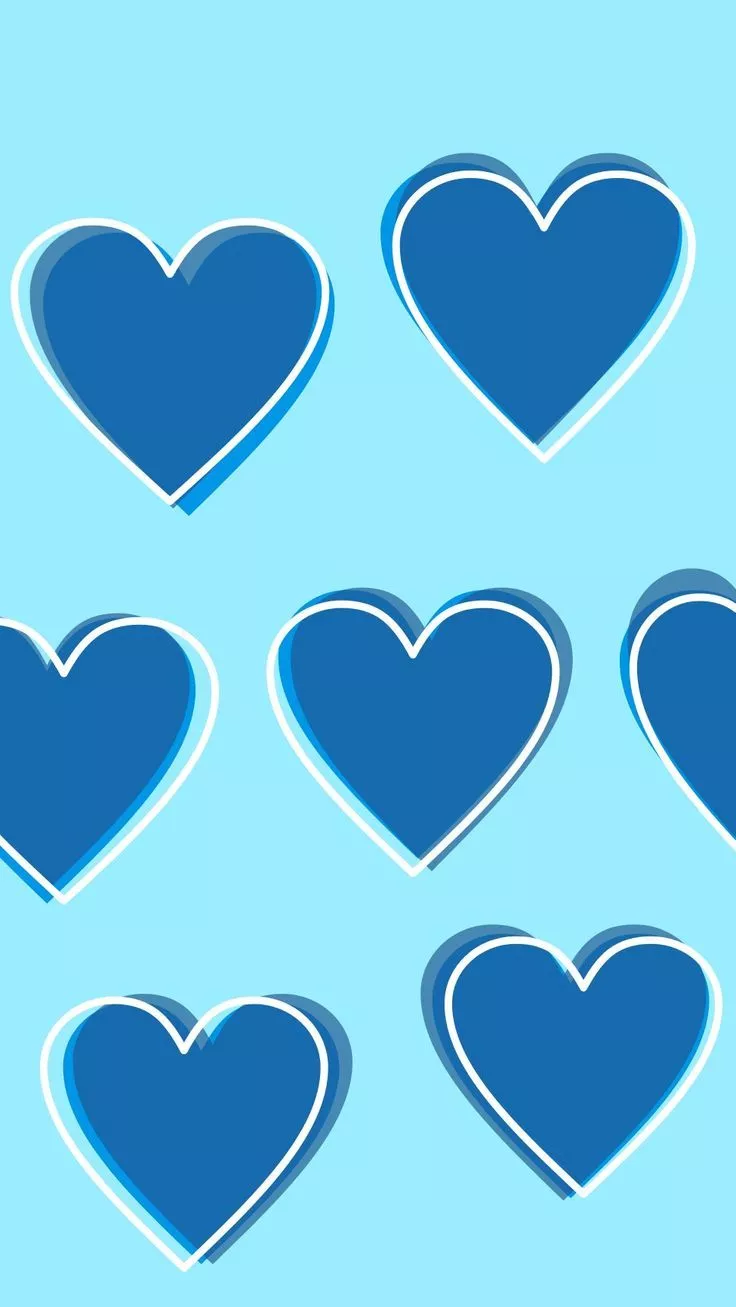 Blue aesthetic hearts wallpaper
