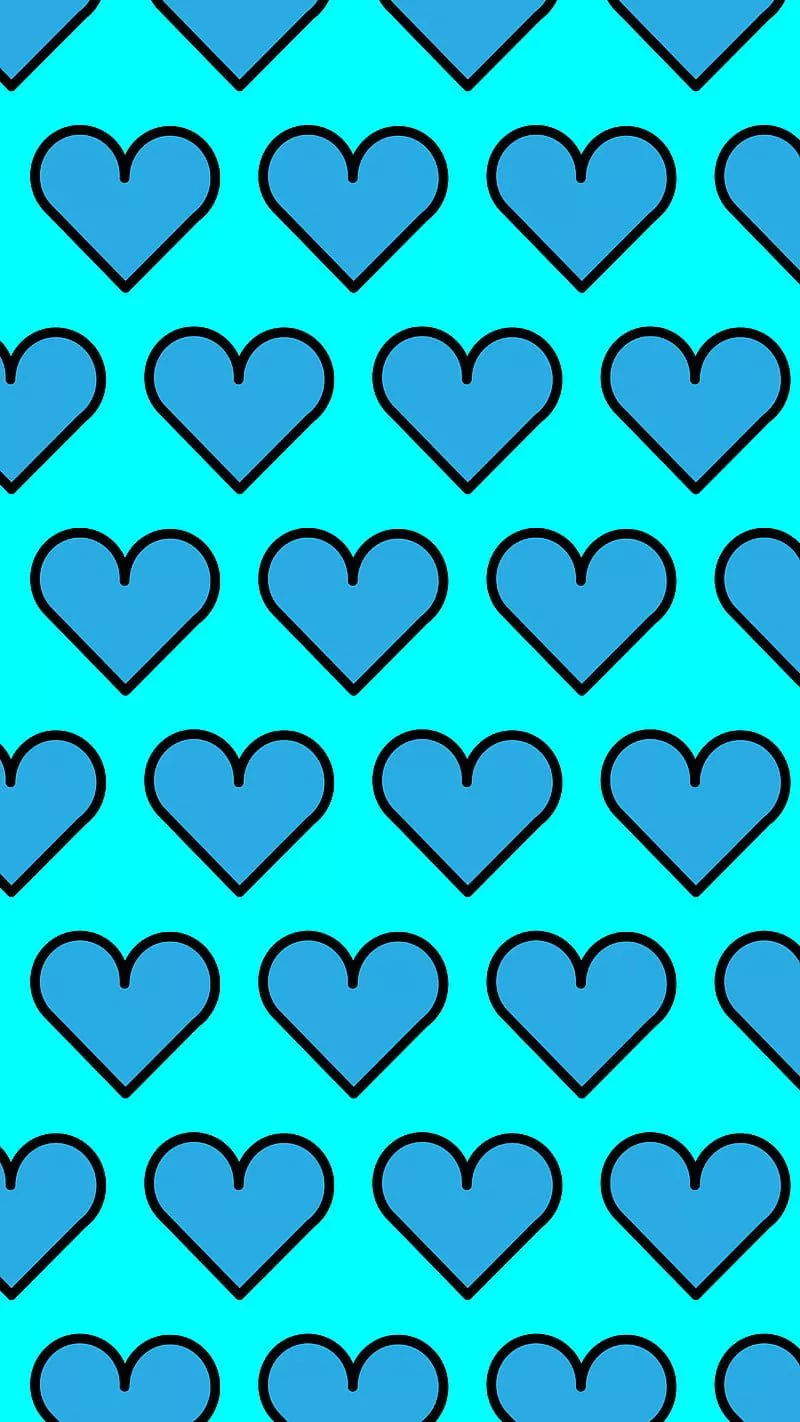 HD blue hearts pattern wallpaper