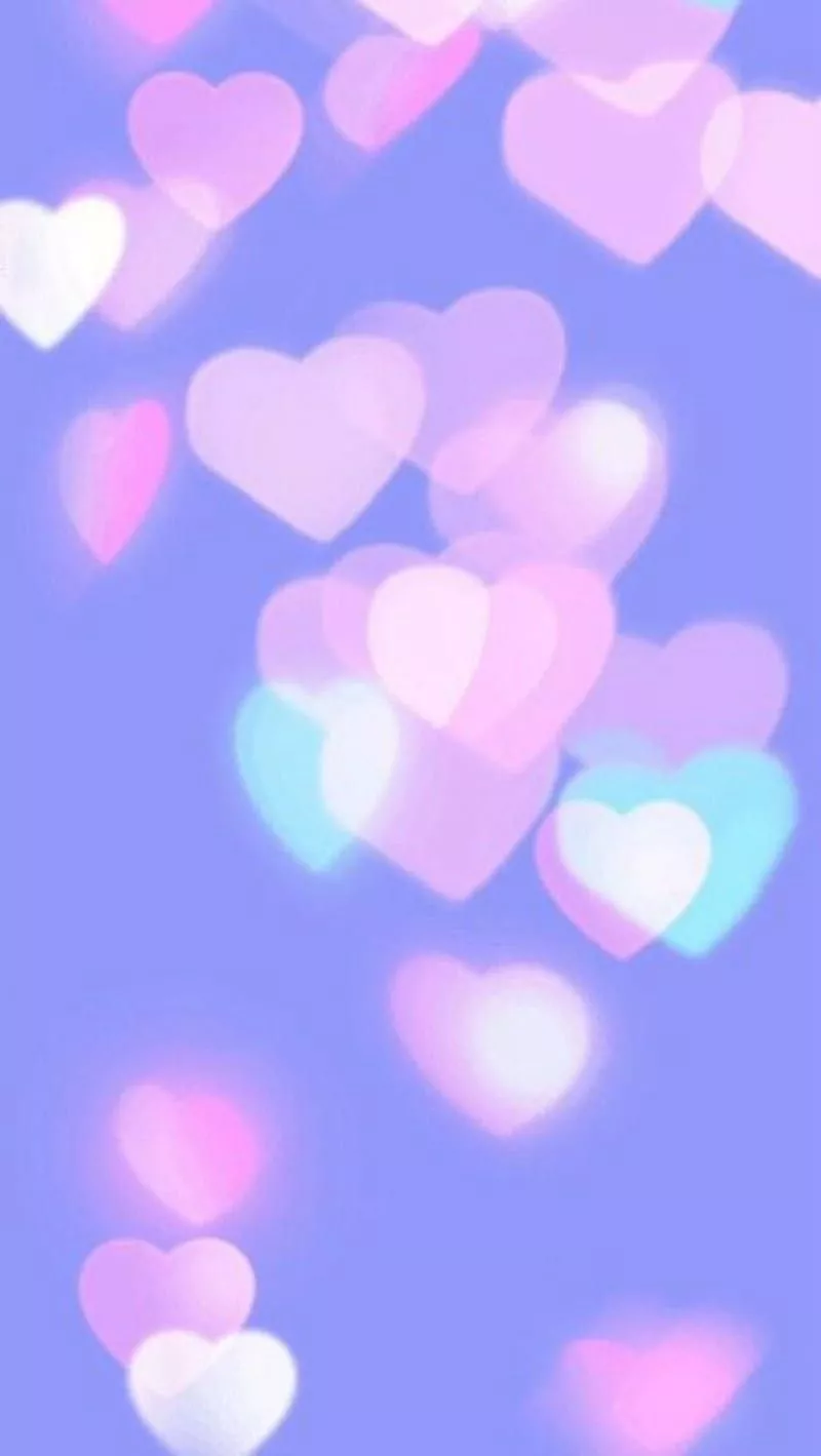 Hearts, colorful, blue, translucent, pink, purple, light, HD phone wallpaper