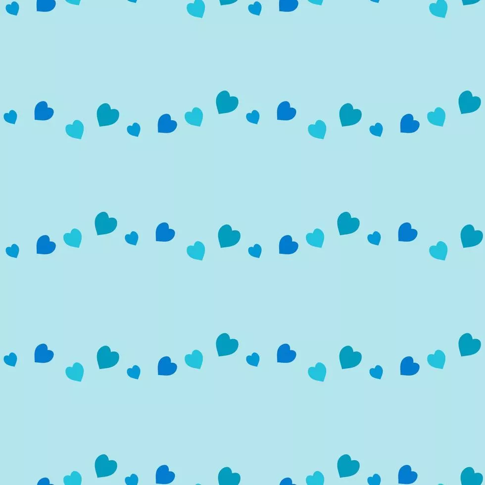 Seamless pattern with cozy blue hearts