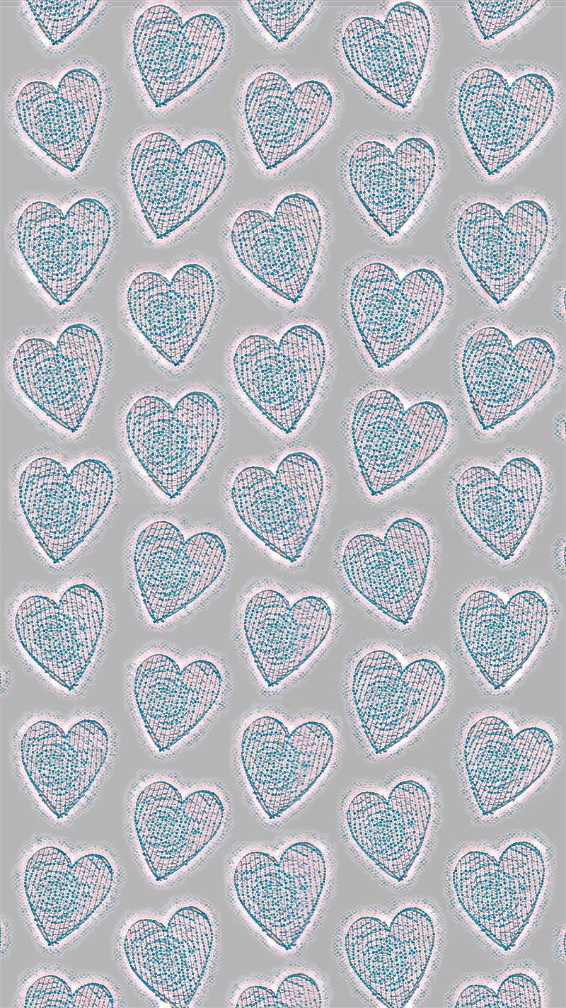 HD blue hearts pattern wallpaper