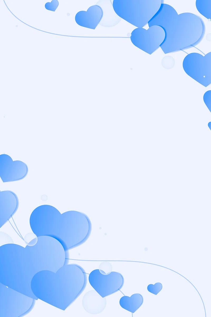 Abstract light blue hearts background