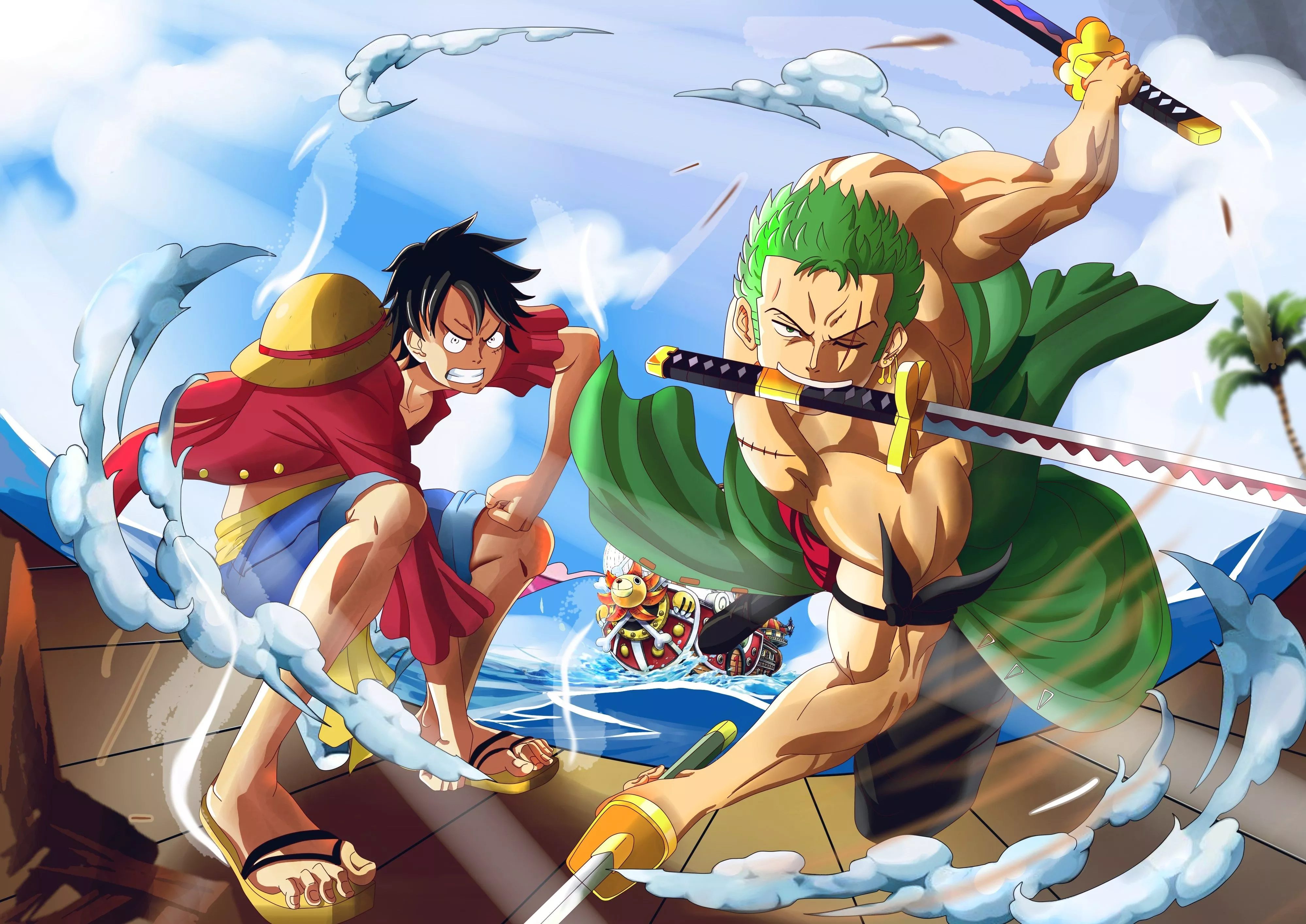Monkey D. Luffy Wallpaper 4K, Roronoa