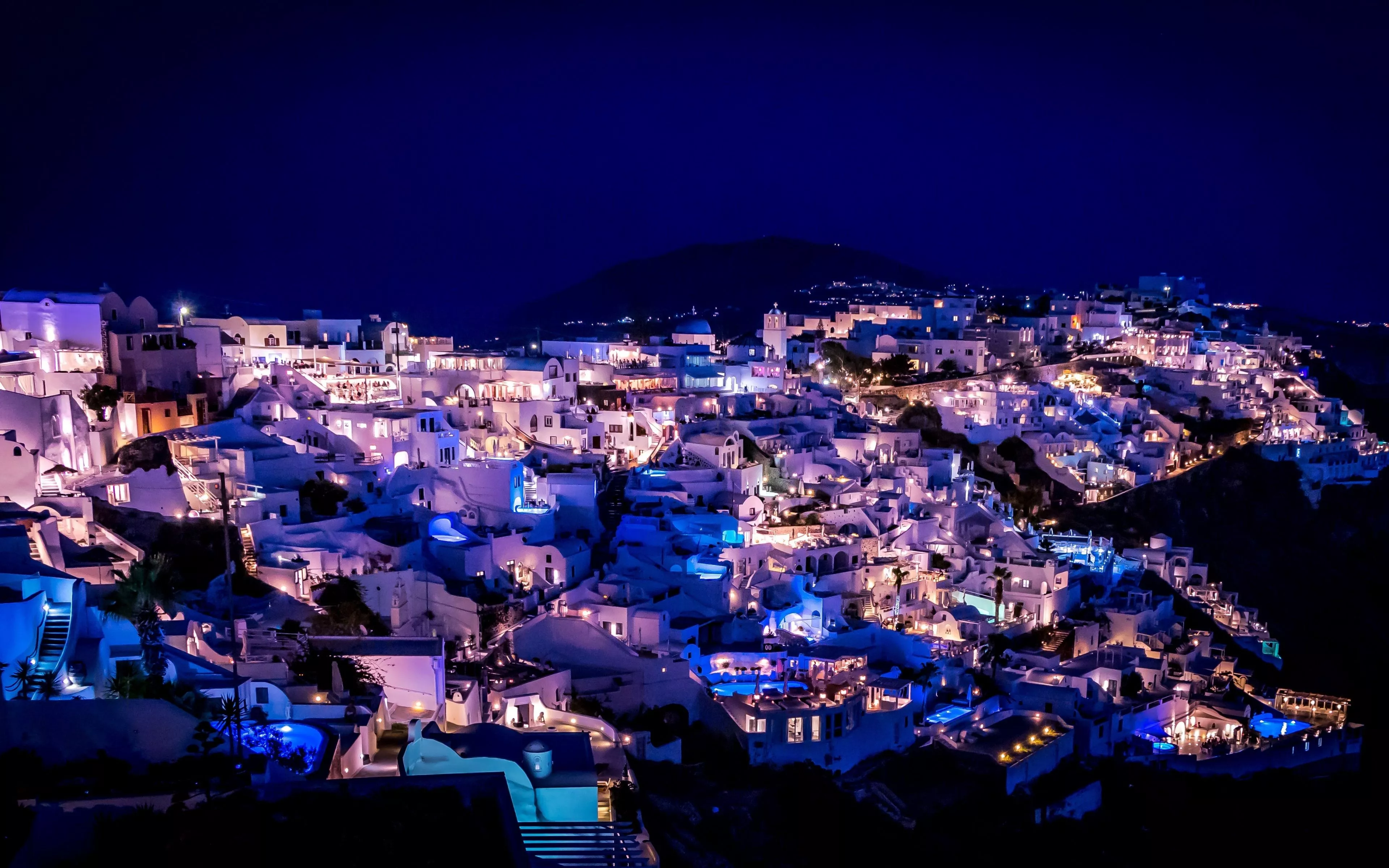 wallpaper 3840x2400 greece, town