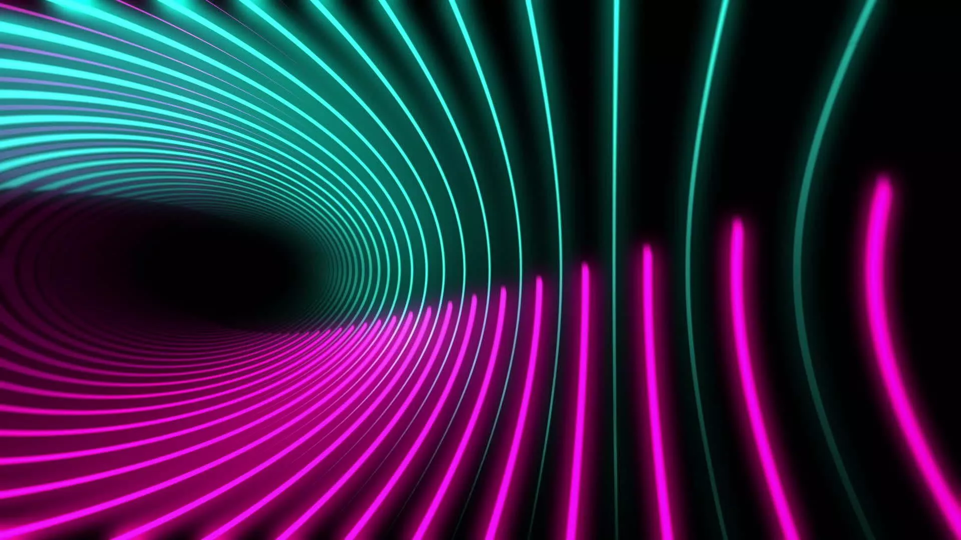 Glowing magenta and cyan neon circle