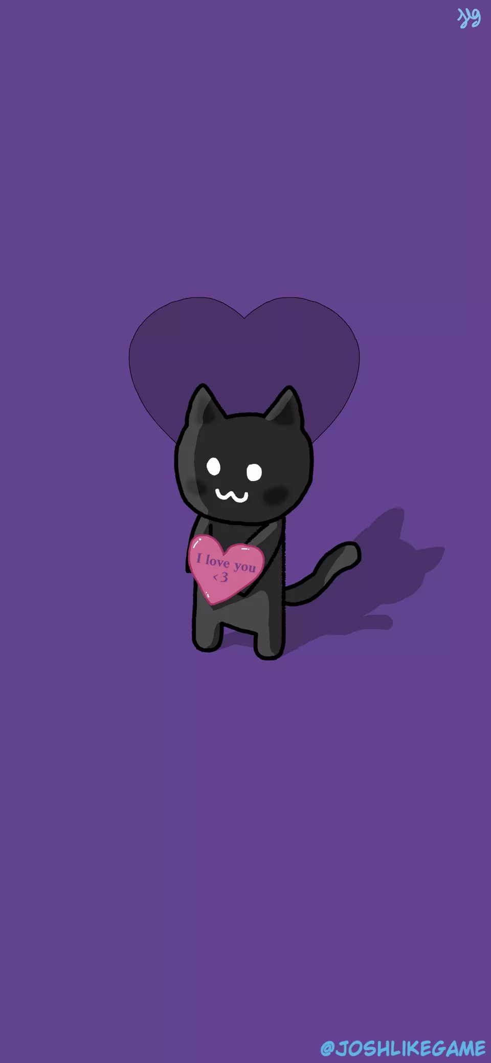 White & Black Cat Valentine Wallpaper