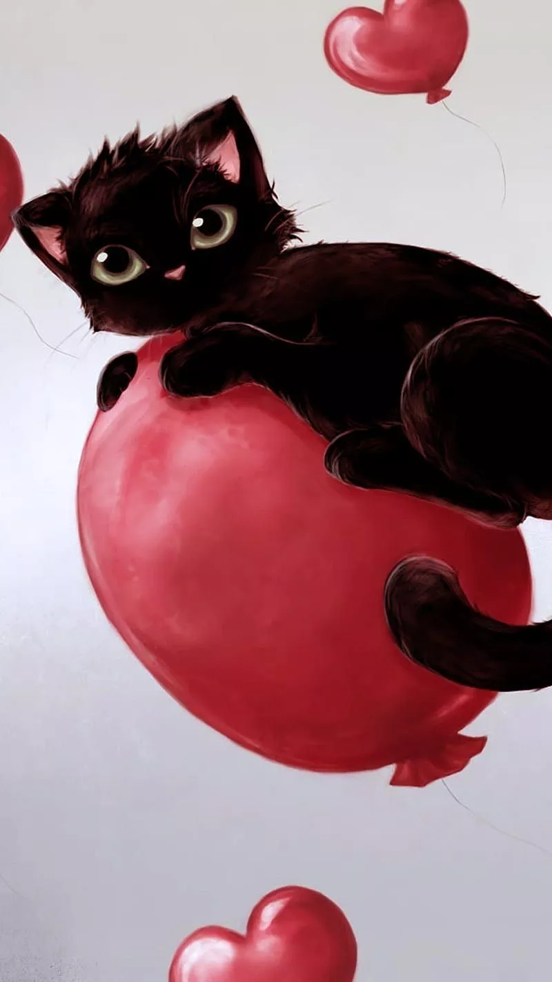 HD heart of kittens wallpaper