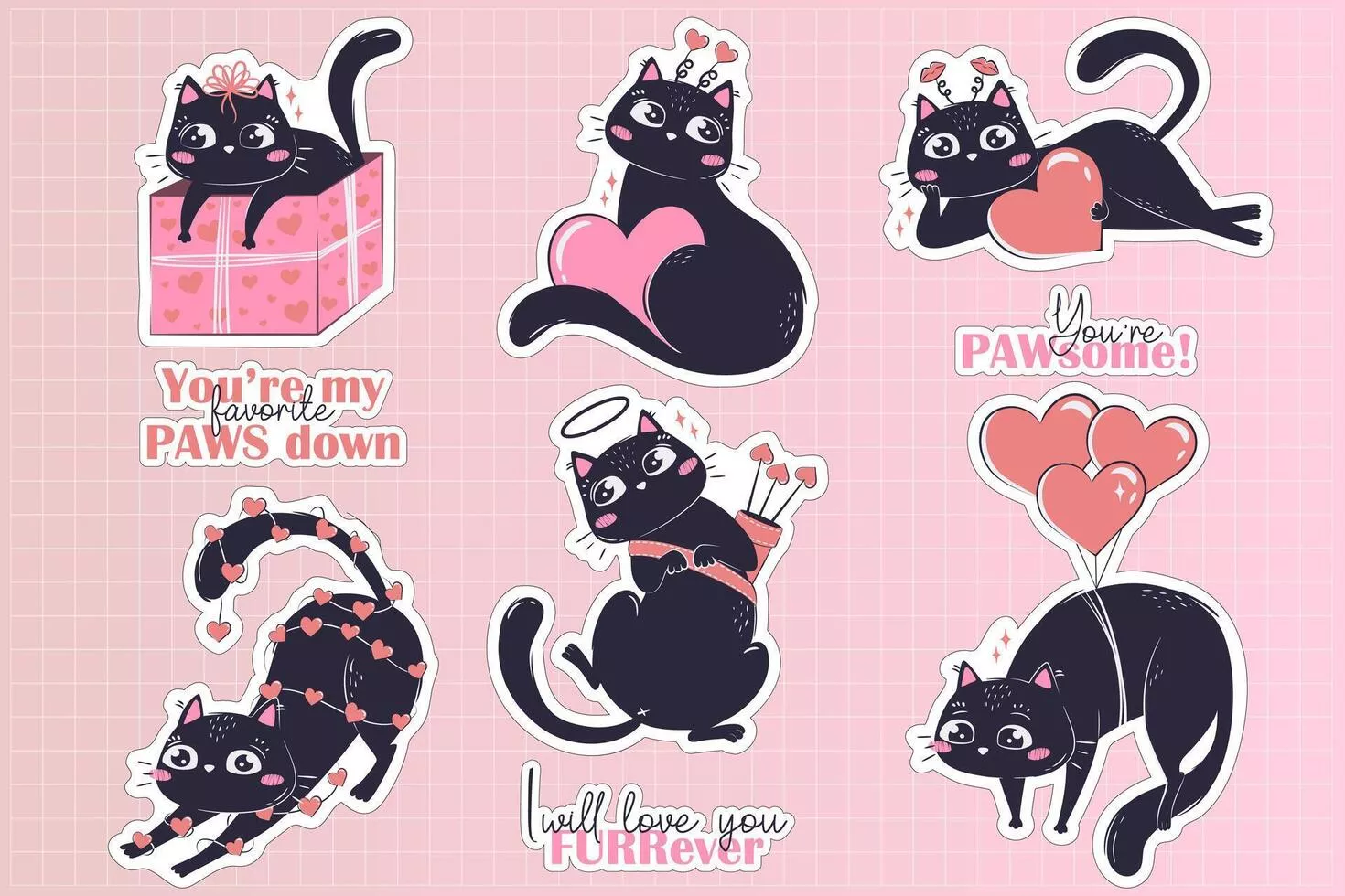 black cat and puns. Vector Art