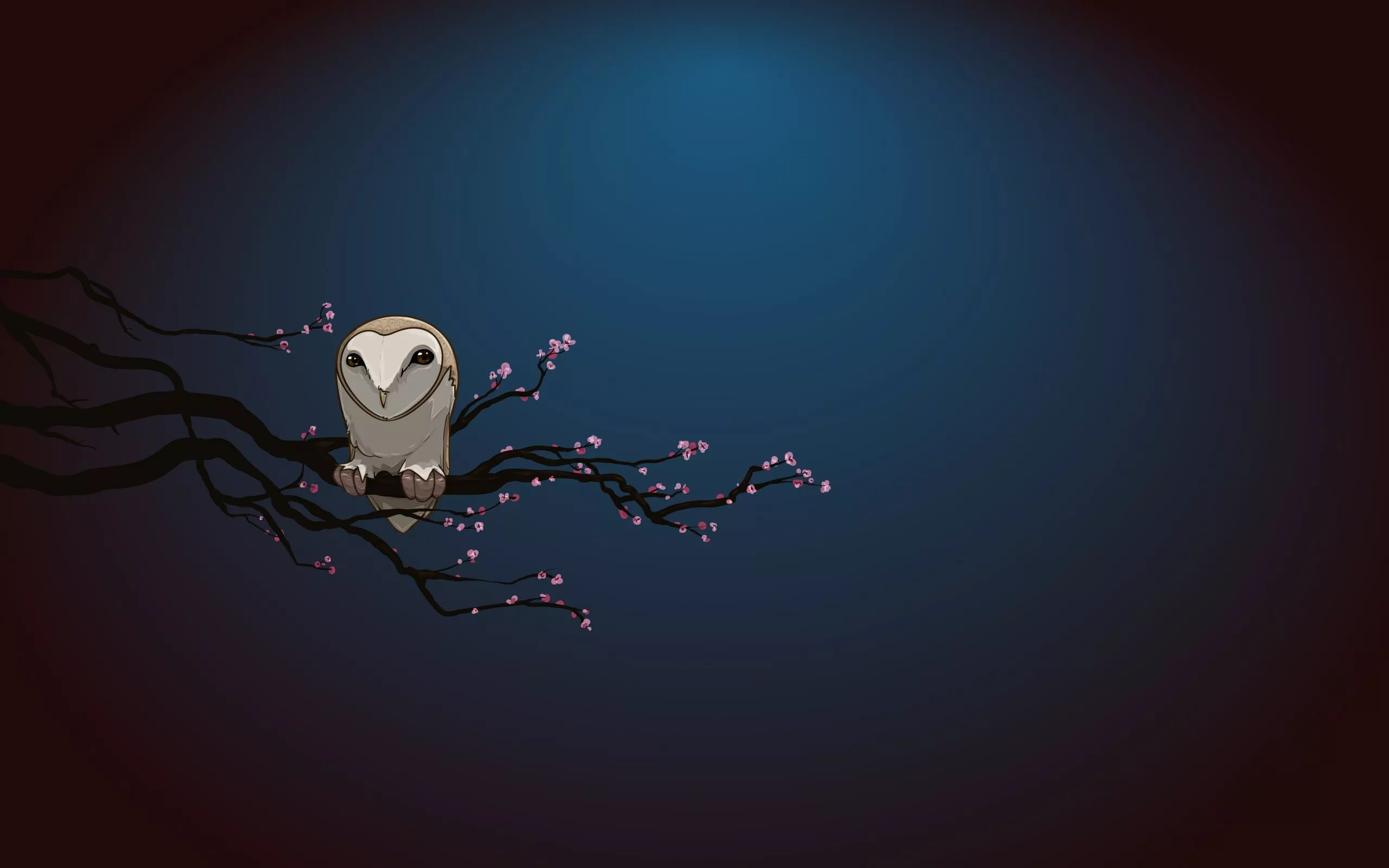 Minimalist Owl on Branch HD