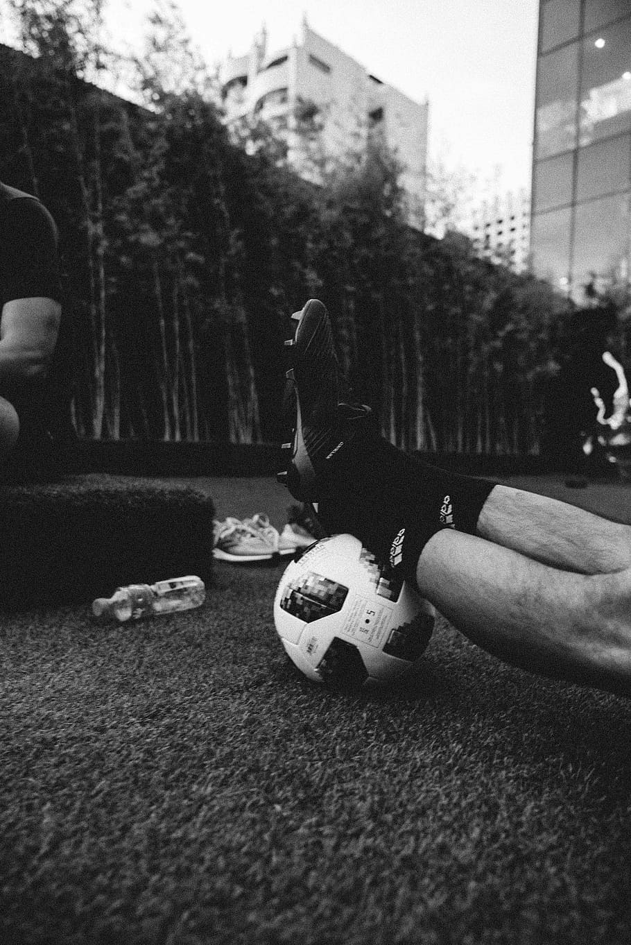 feet on soccer ball. Wallpaper