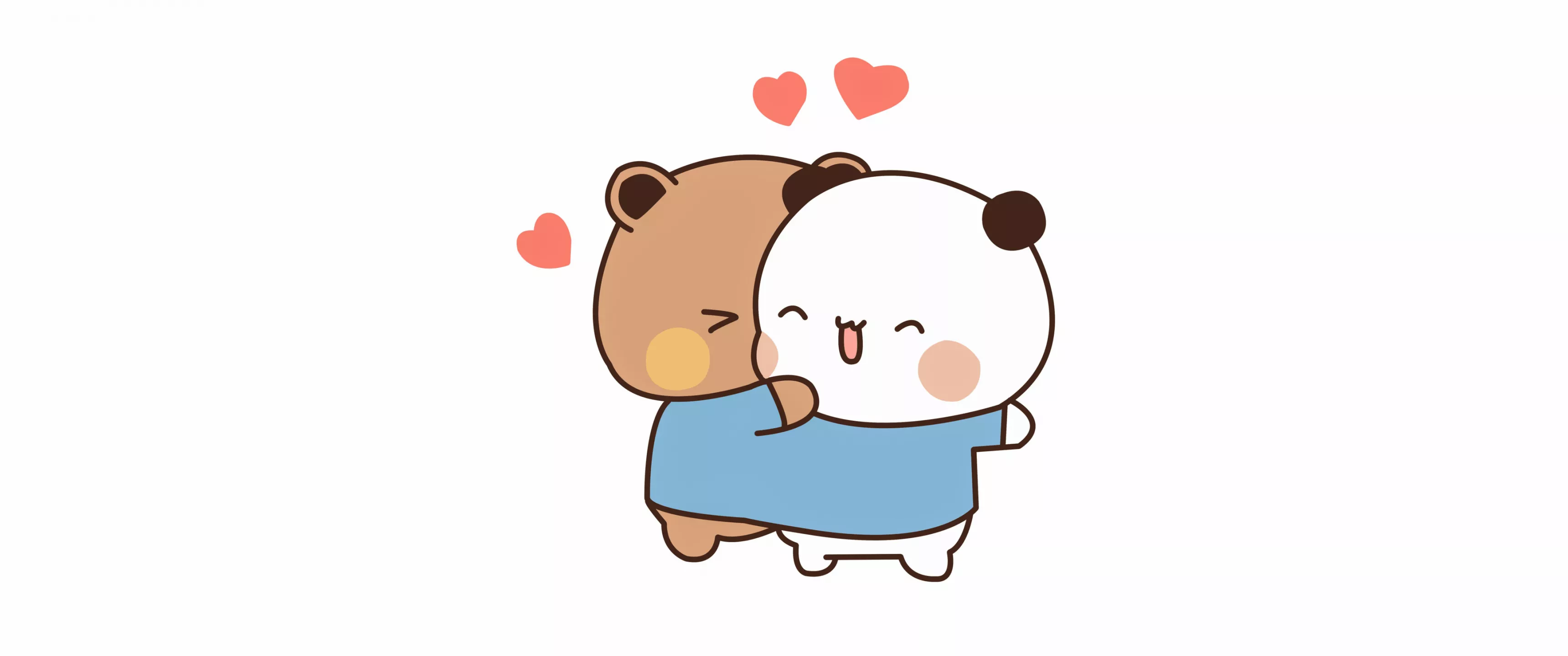 Milk and Mocha Bears Wallpaper 4K, Kawaii couple, Love couple