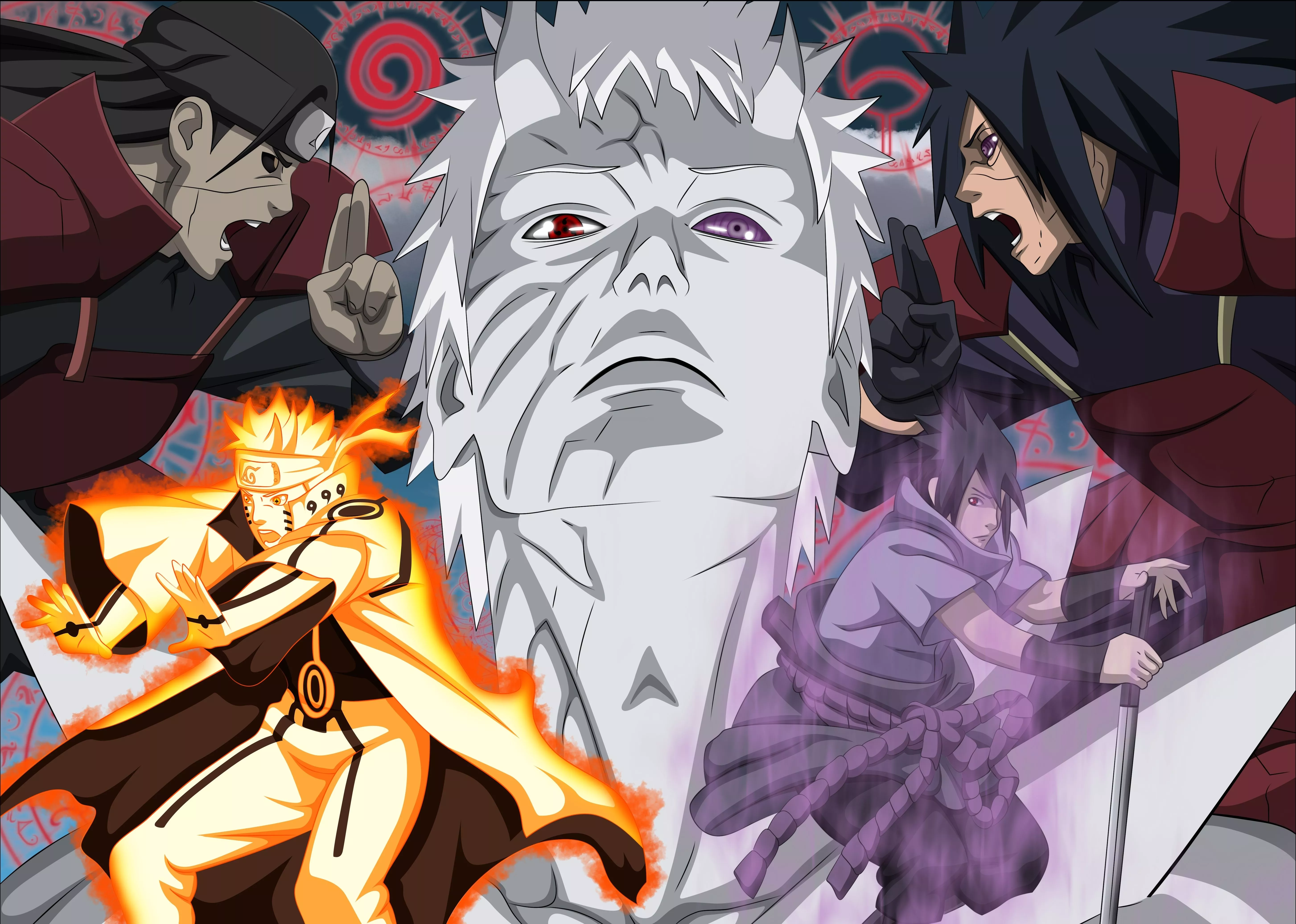 madara uchiha, naruto anime, obito