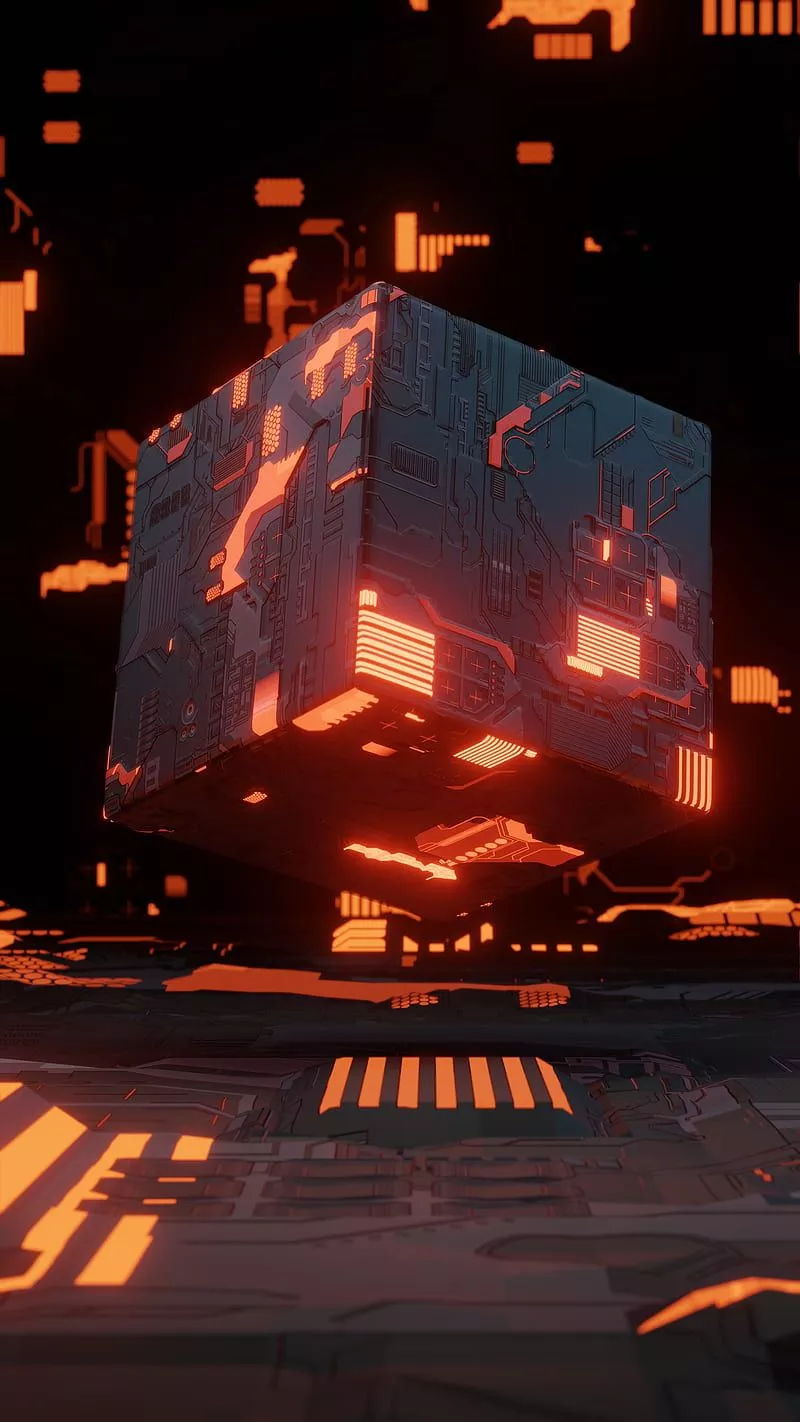 Tech Cube, circuit board, cyber