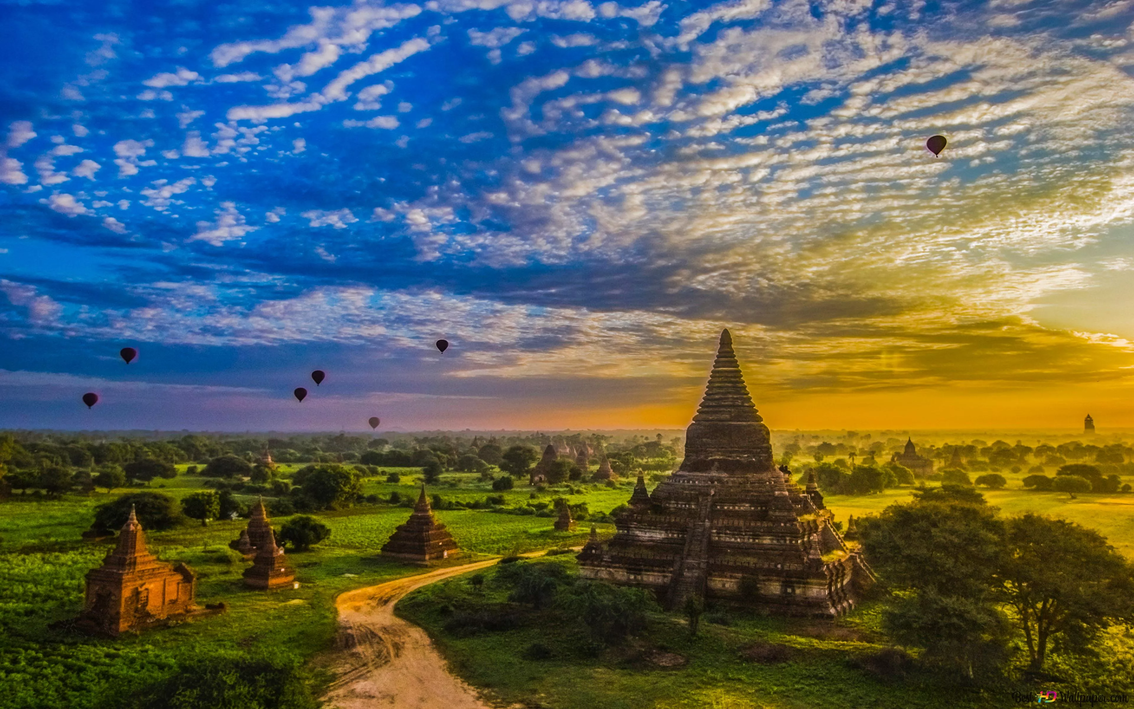 Myanmar Sunset 4K wallpaper