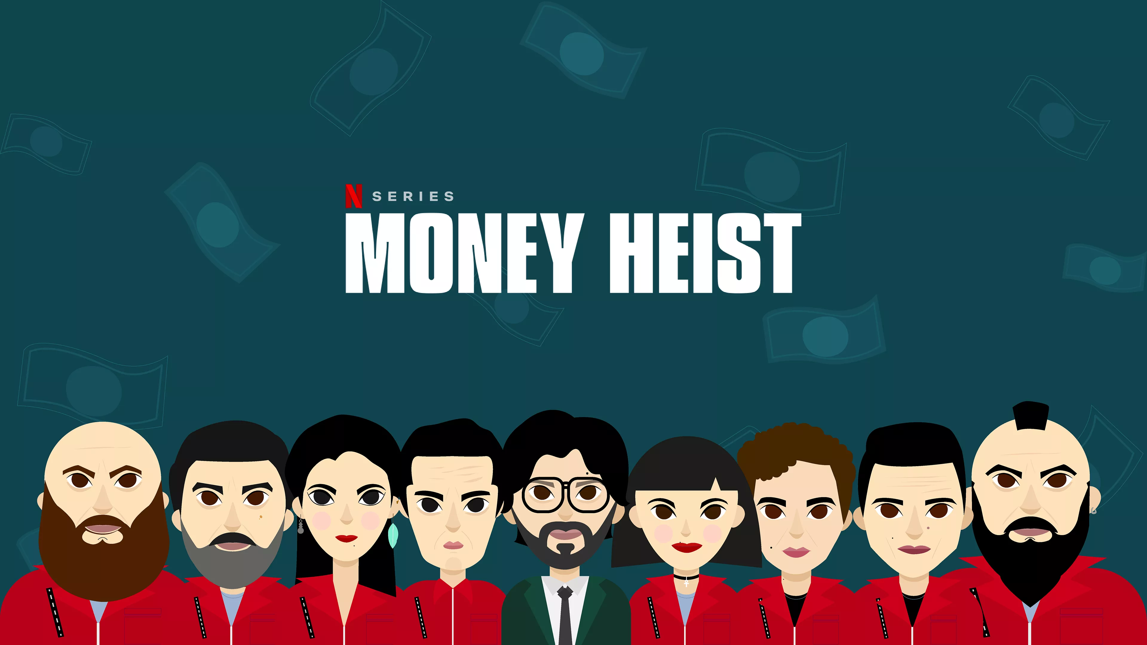 Money Heist Wallpaper 4K, Characters