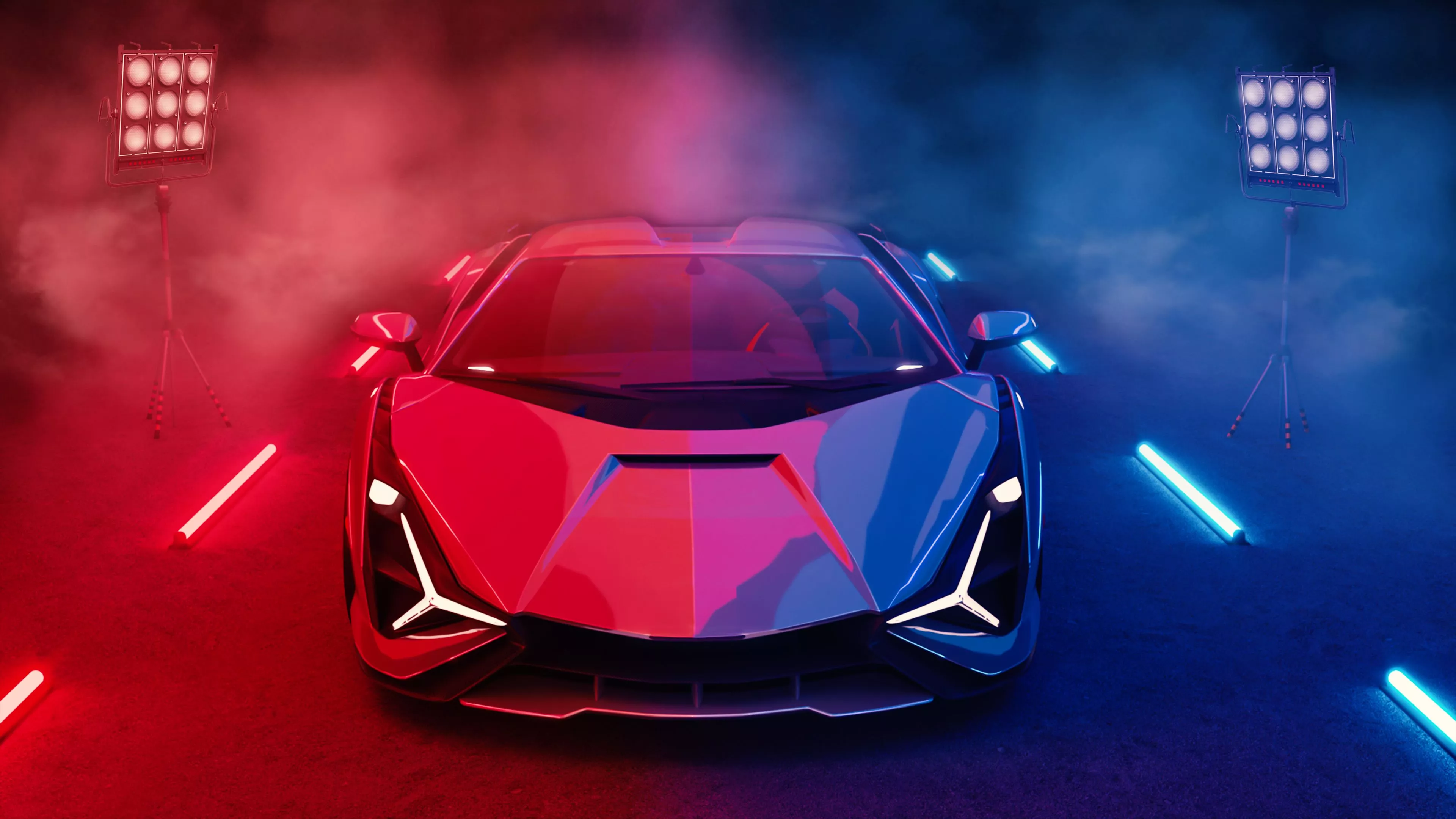 Lamborghini Sián FKP 37 Neon Wallpaper