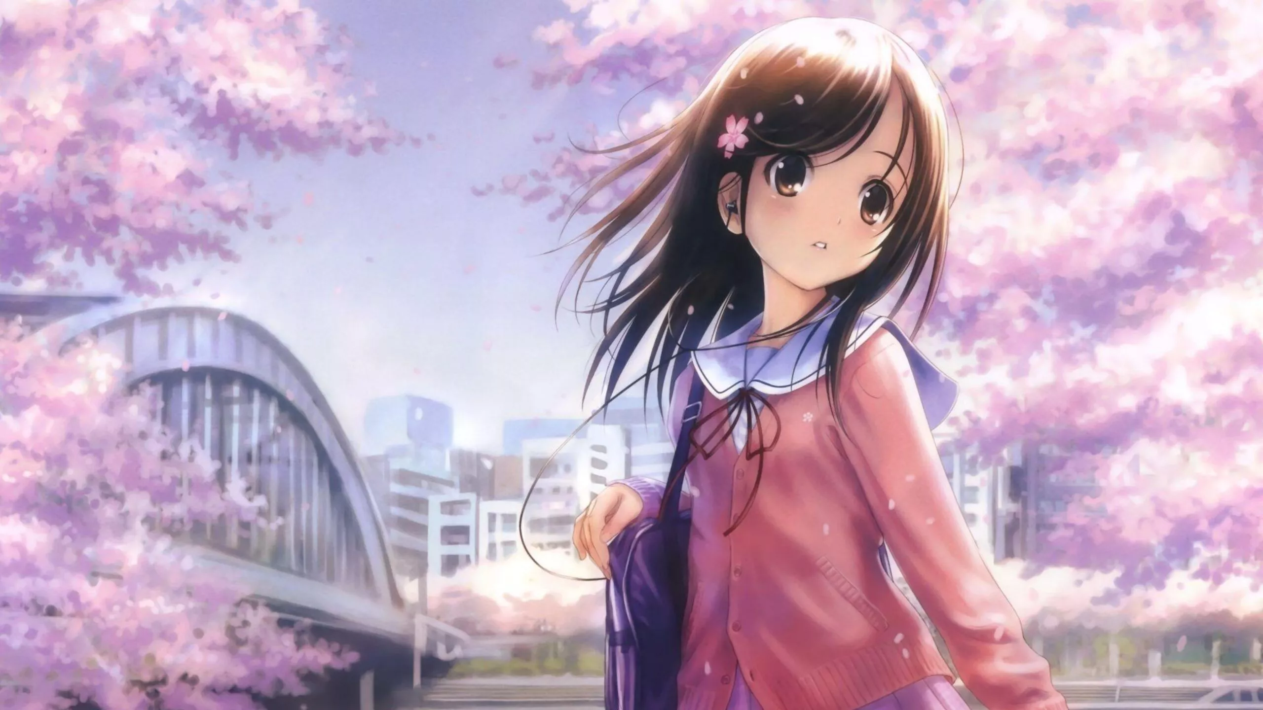 Cute Cartoon Korean Girl Wallpaper