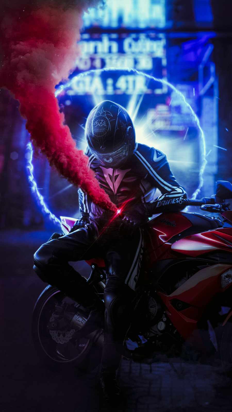 Biker Smoker iPhone Wallpaper