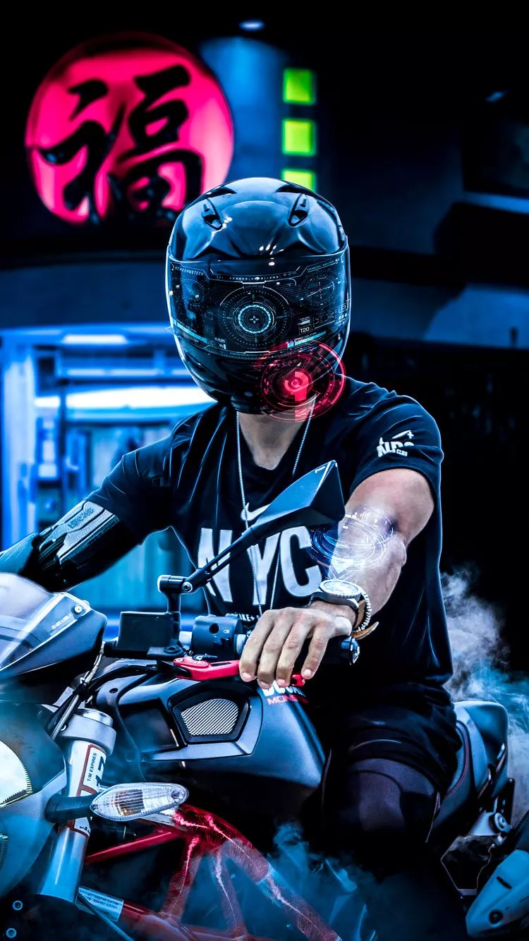 Neon Biker 4k iPhone 6, iPhone