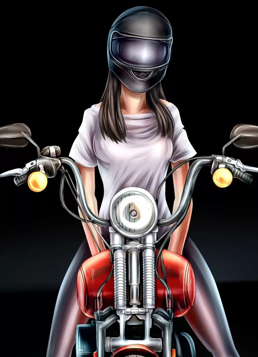 Download wallpaper 840x1160 biker girl