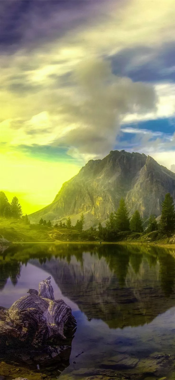 lake dolomites trees alps 5k iPhone 11