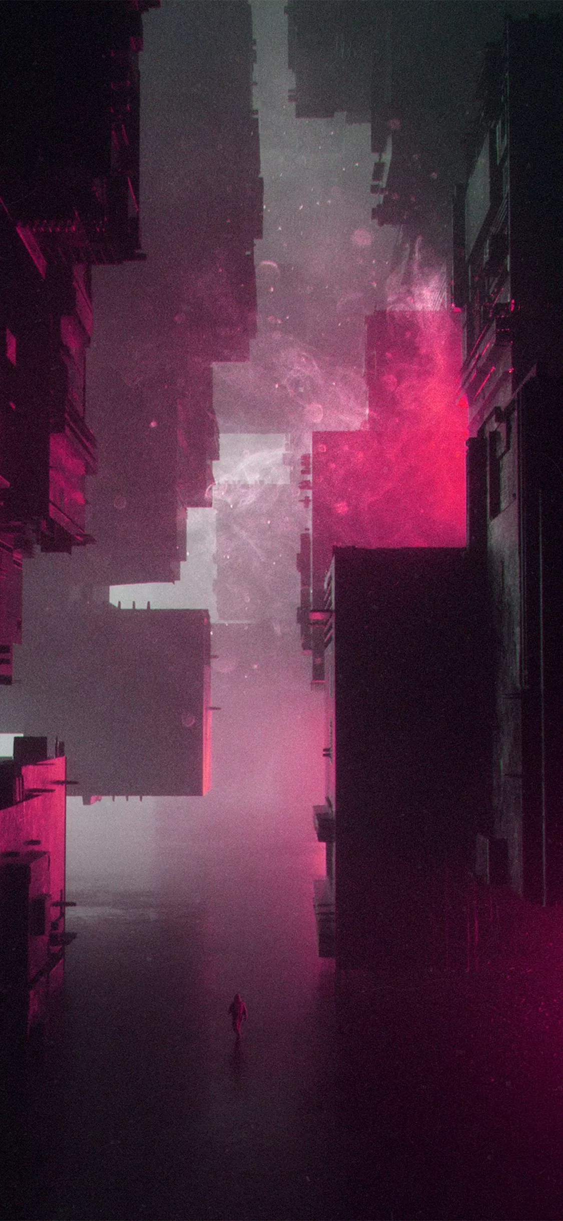 Abstract Building Futuristic Red