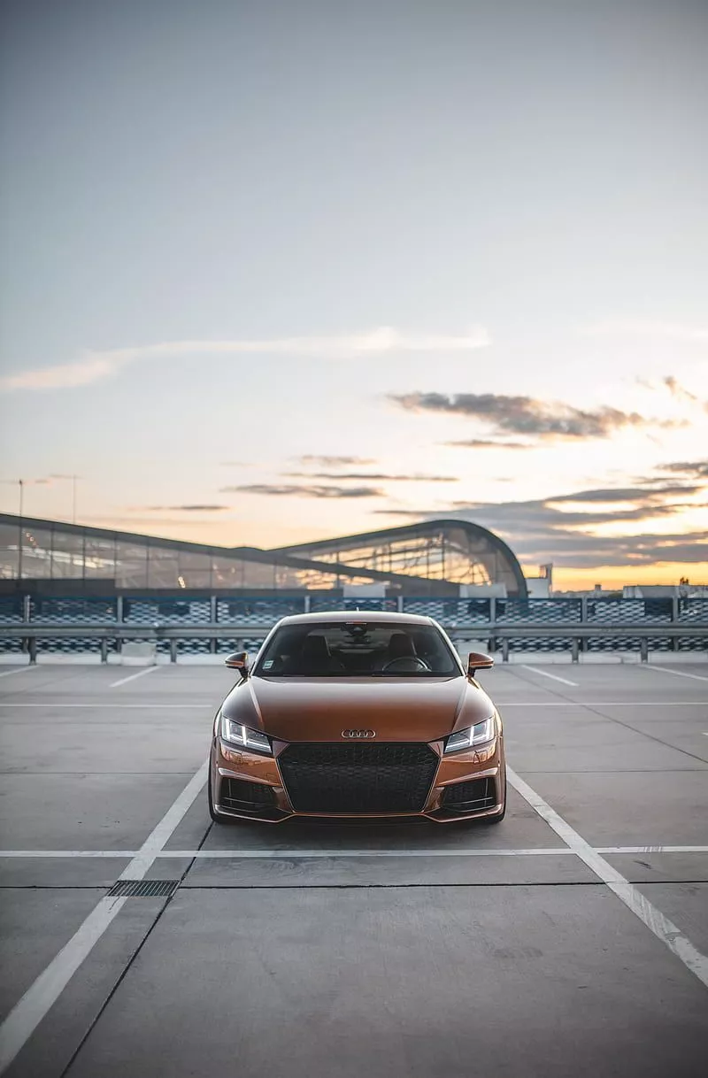 Audi tt, audi, car, brown, front view