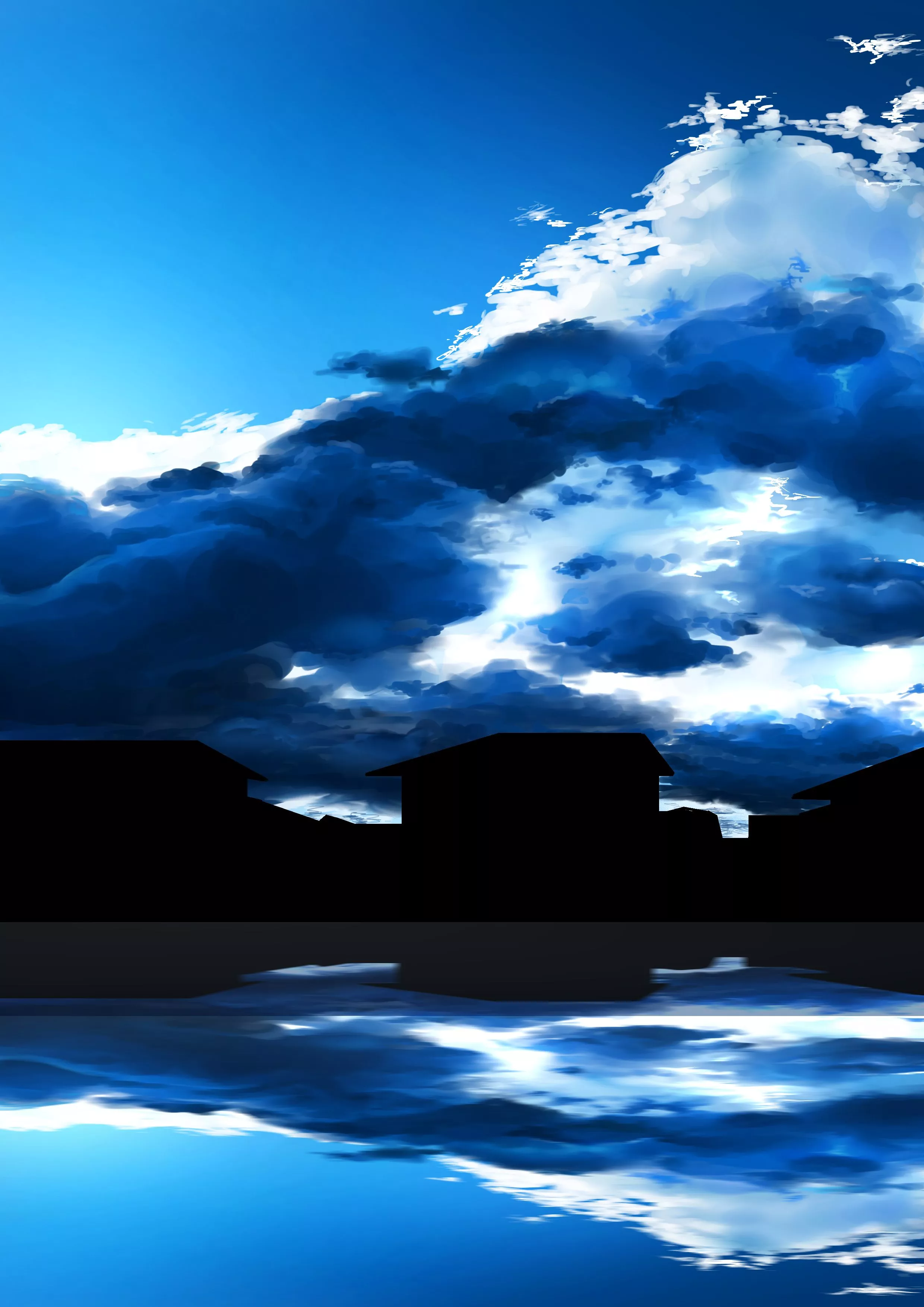 Download Reflection Anime Sky Art