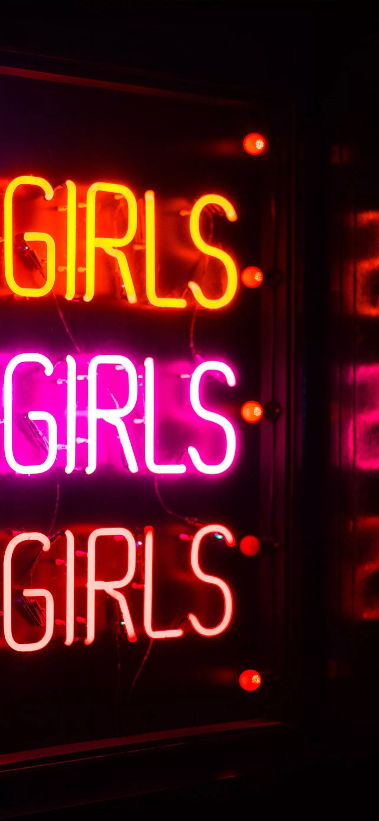 Girls neon light signage iPhone