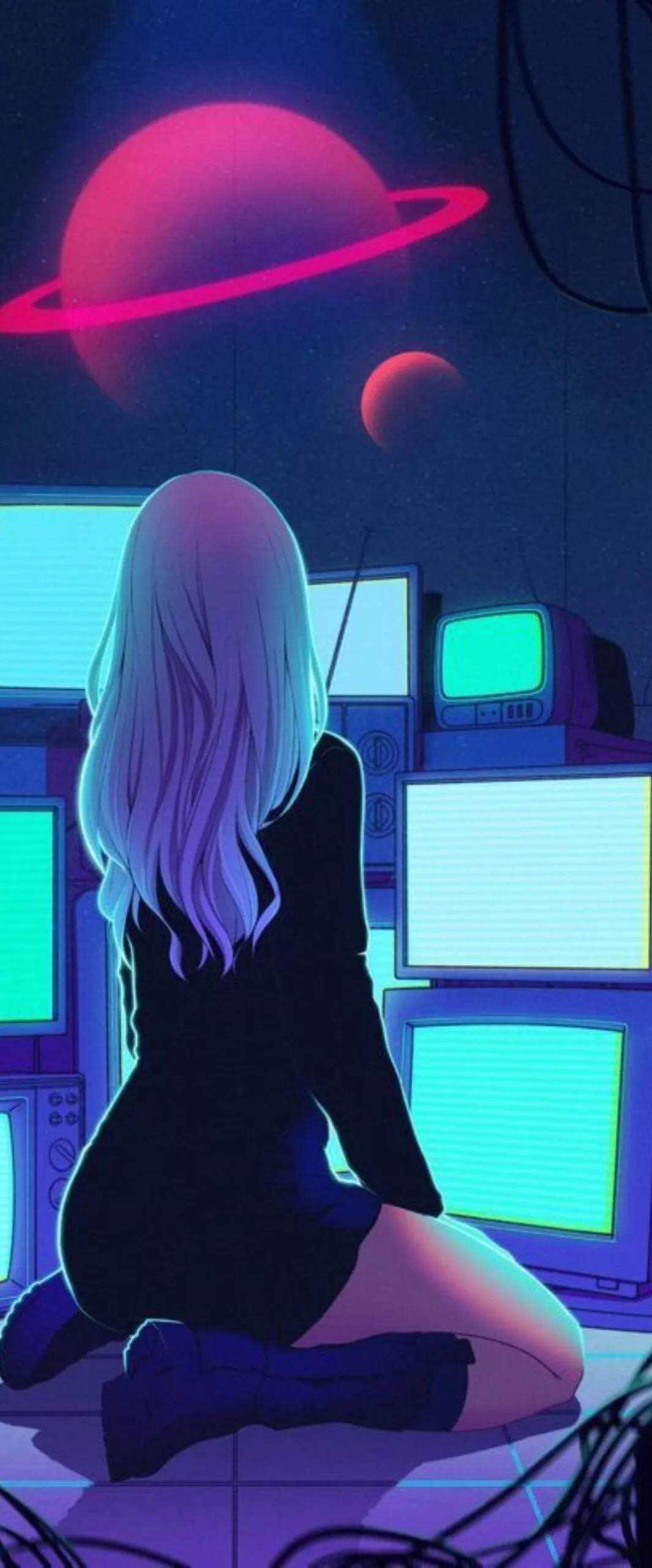 Best Vaporwave Anime Girl iPhone