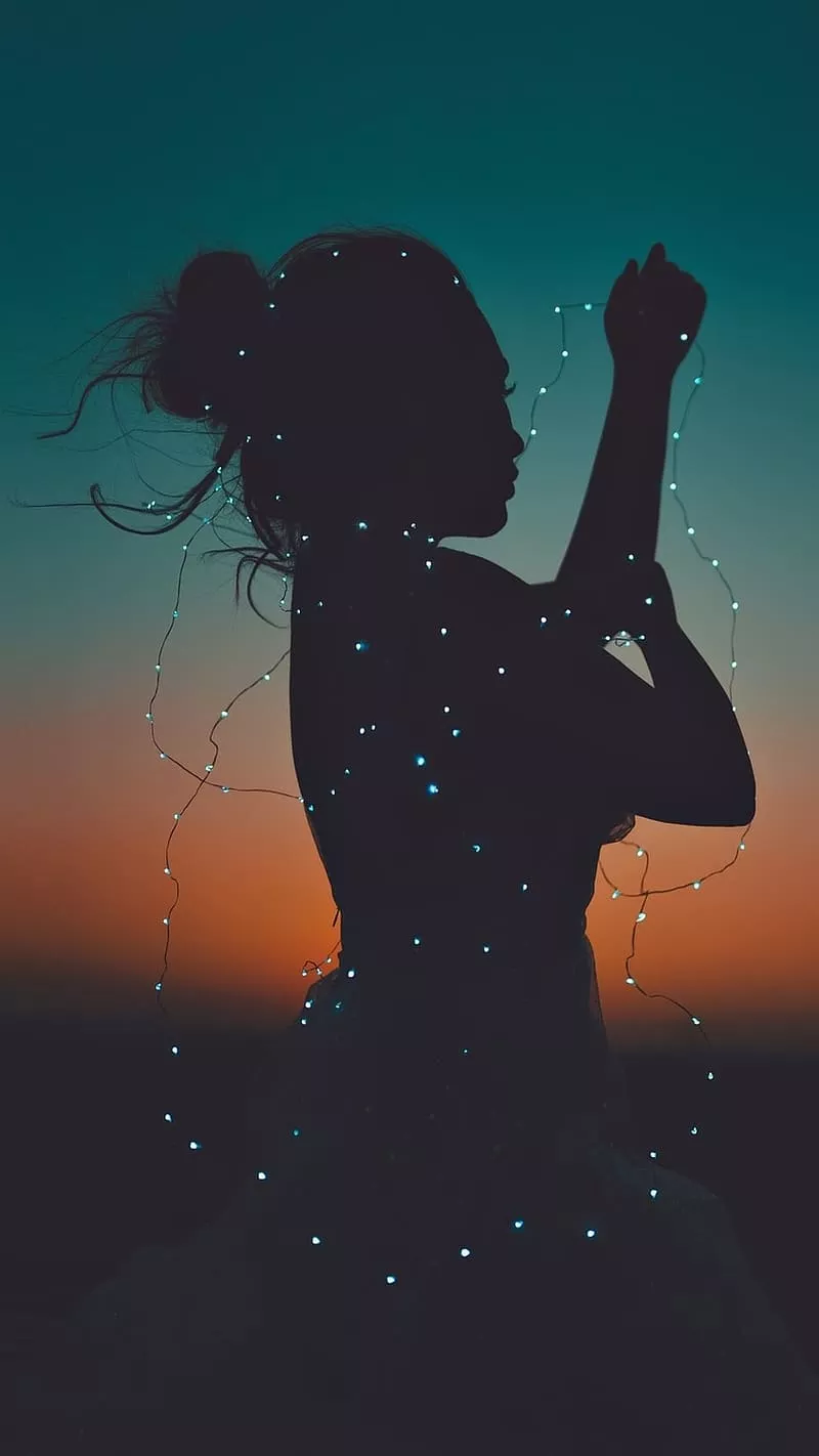 Alone Girl, Lights, pose, sunset, HD