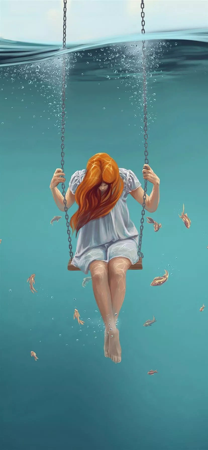 Swing art painting girl iPhone X